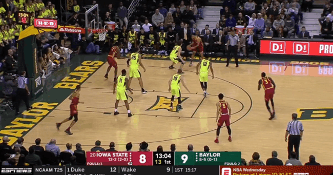 The IQ, the vision, the craft all in one play - find the soft belly of the zone, and a touch pass for an and-one