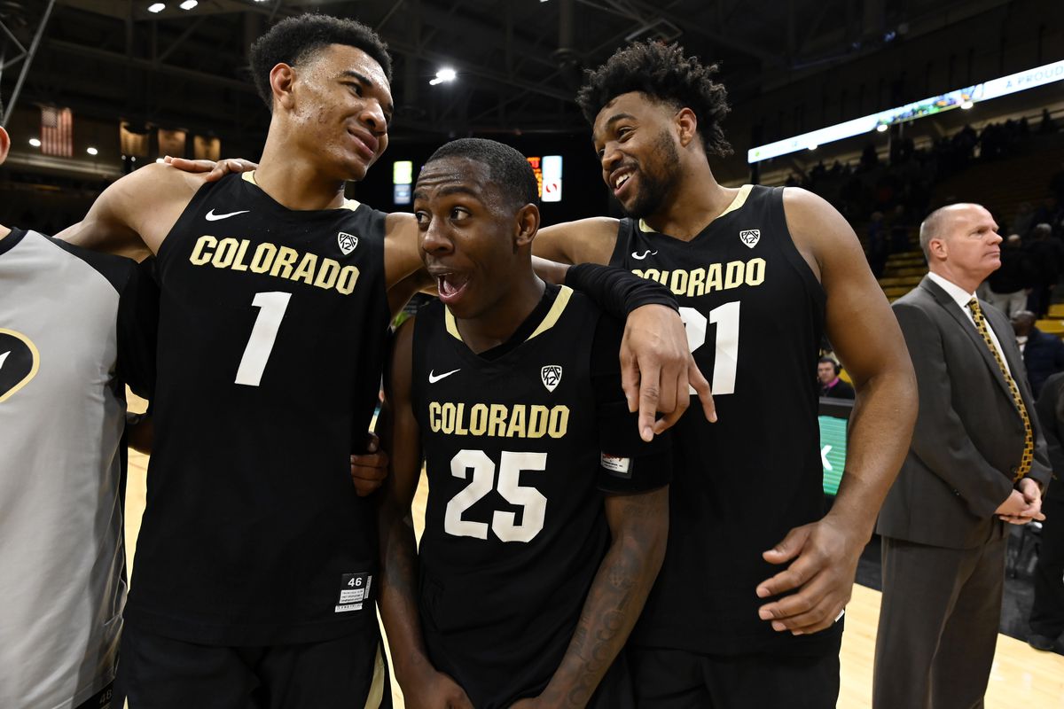 ‘Bunnies and Brawn’ sandwich McKinley Wright after a home win over Arizona State