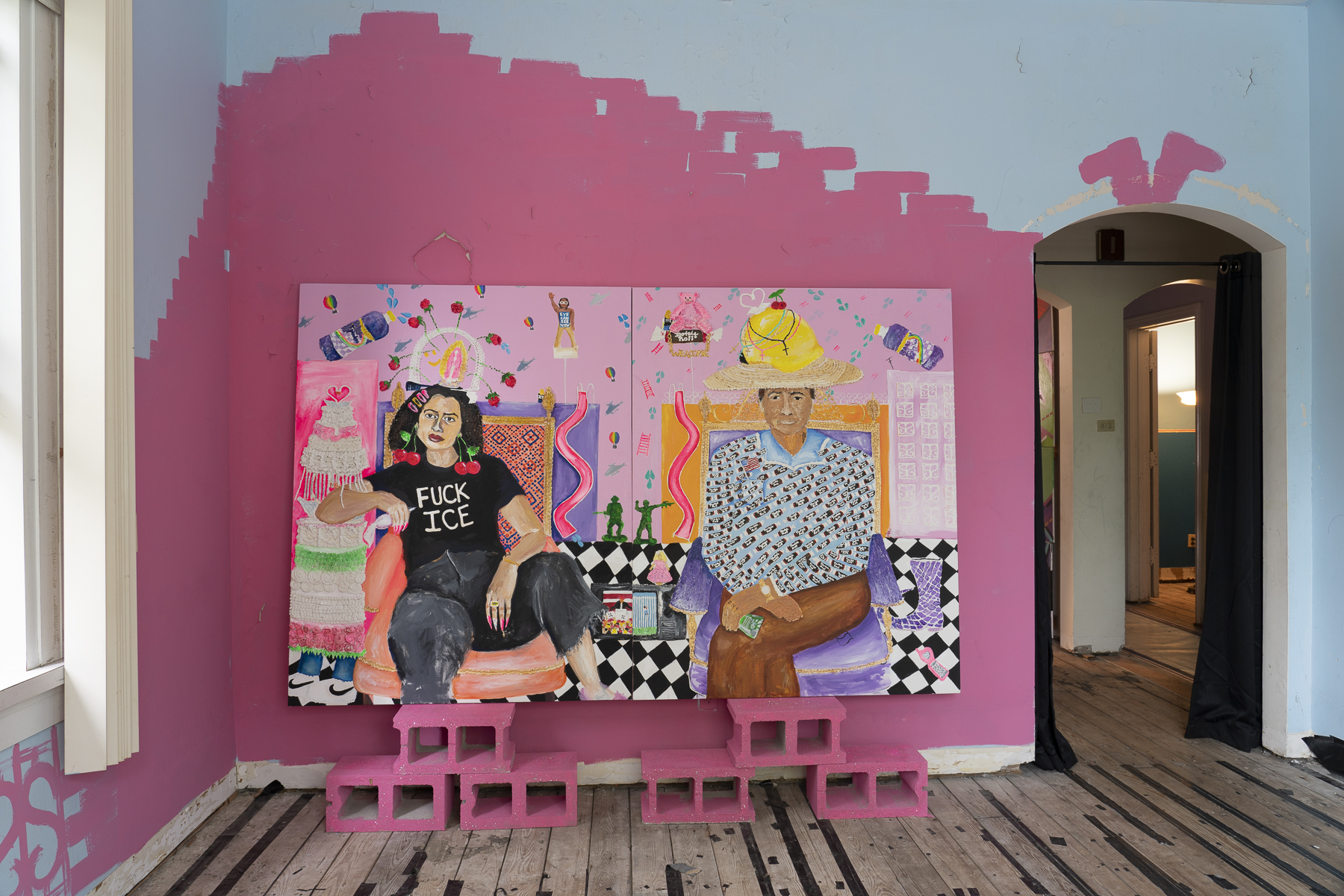 F* is for ICE 1975-2018 (After Portrait of Innocent X, c. 1650, Diego Velázquez) by Yvette Mayorga