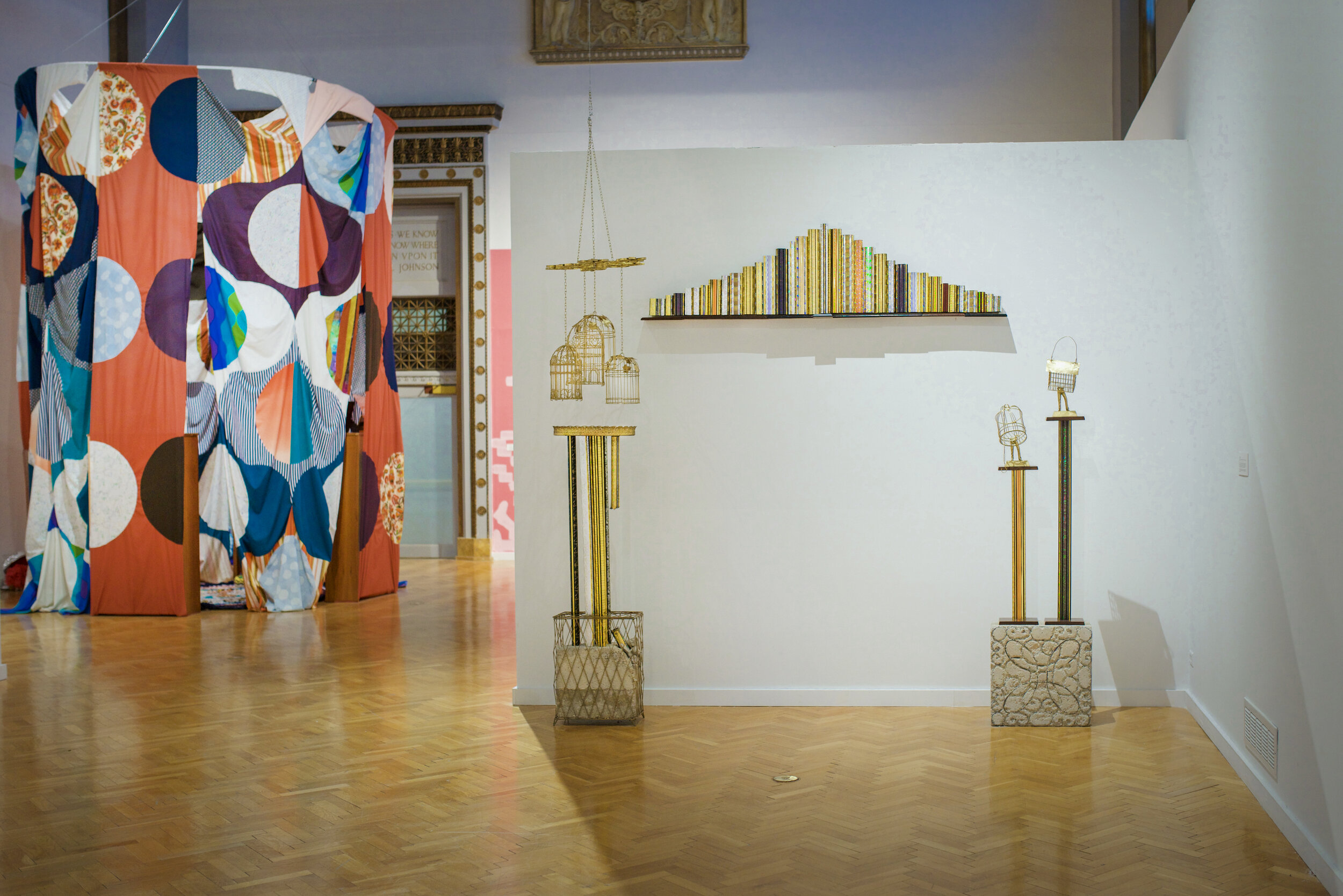  Installation view of work, left to right: Lise Haller Baggesen, Benjamin Larose – photo by Gloria Arroyo. 