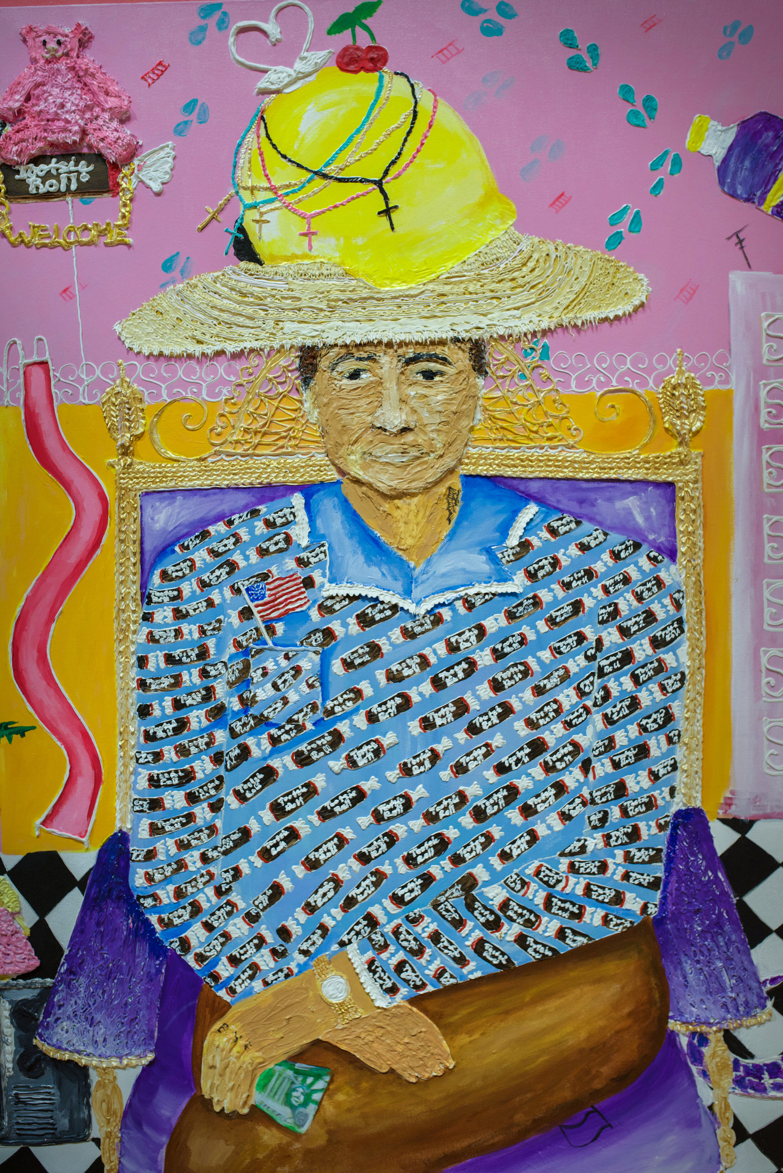  Detail view of work by Yvette Mayorga – photo by Gloria Arroyo. 
