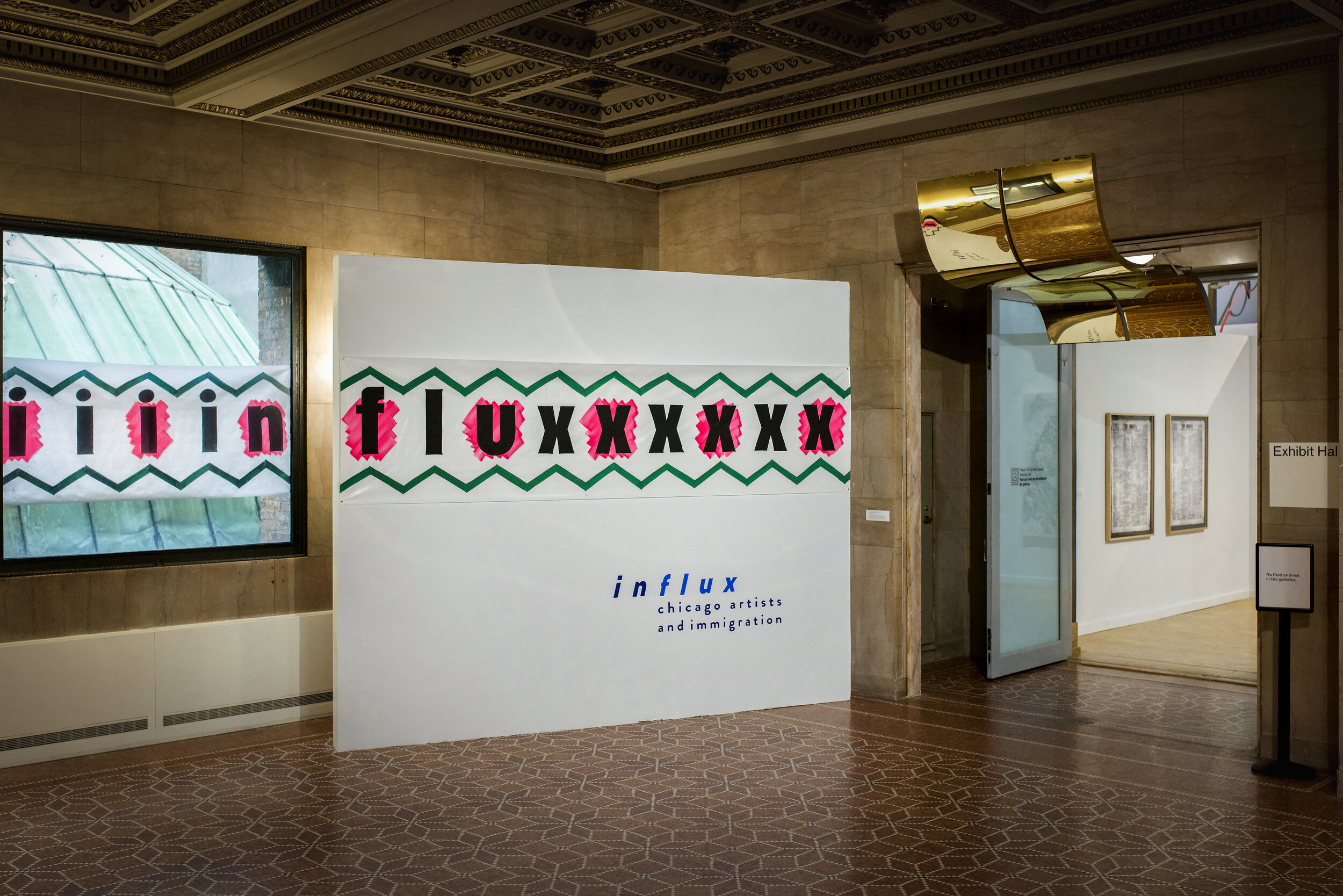  Installation view of work, left to right: Alberto Aguilar, Tom Burtonwood and Maryam Taghavi, Juiletta Cheung – photo by Gloria Arroyo. 