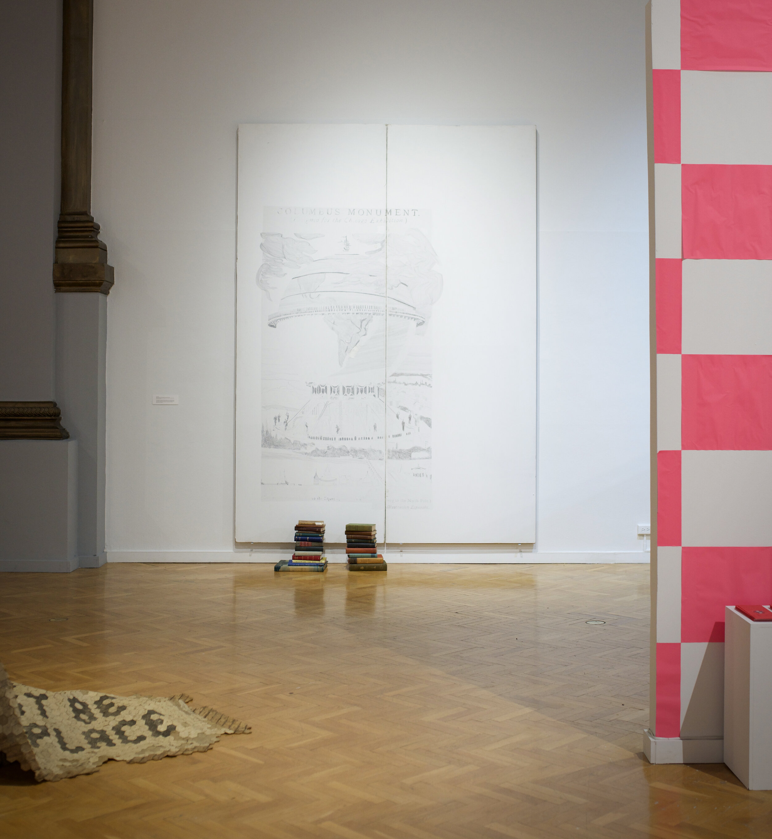  Installation view of work, left to right: Wen Liu, Emilio Rojas, Ji Yang – photo by Gloria Arroyo. 