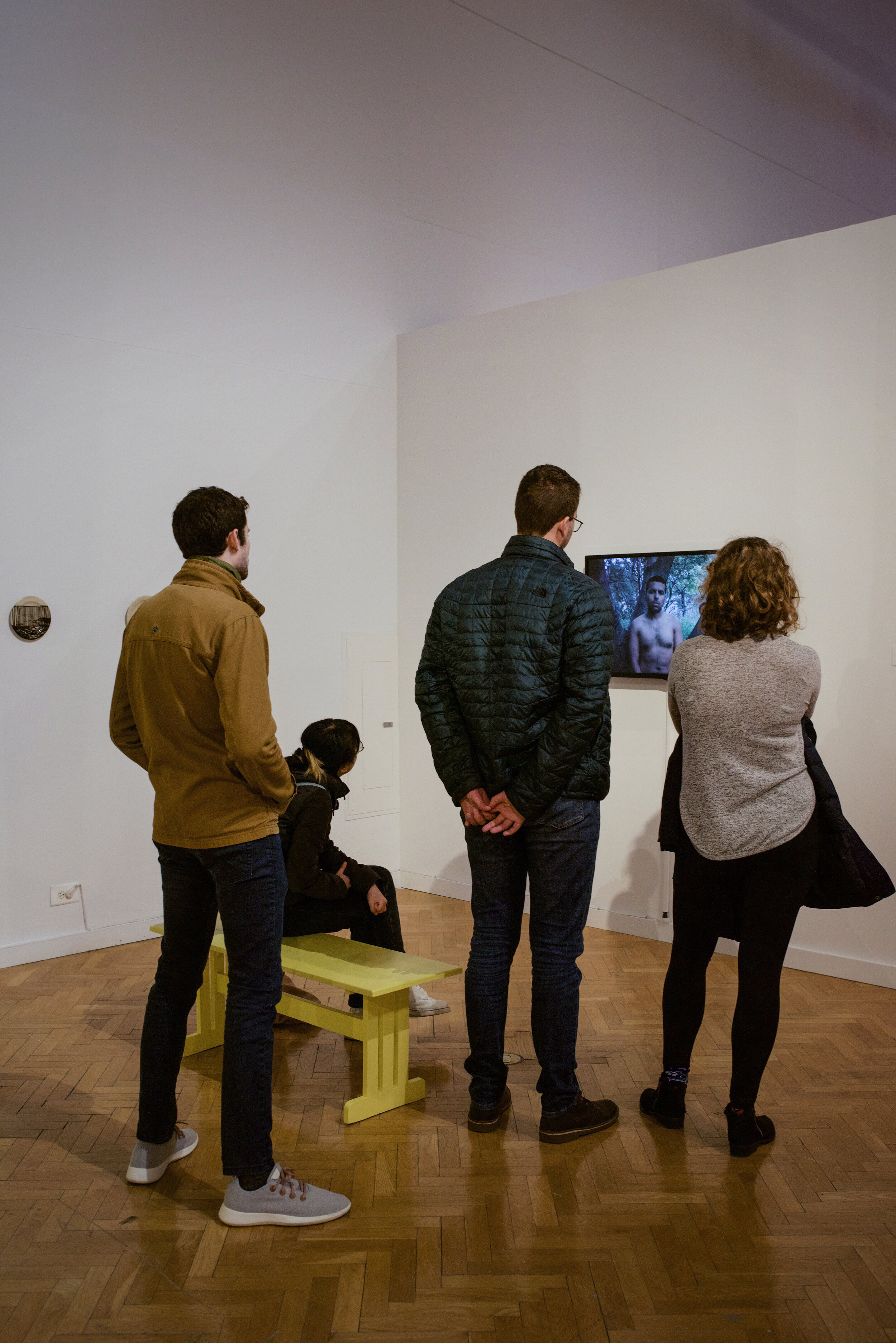  Visitors viewing work by Frédéric Moffet – photo by Gloria Arroyo. 