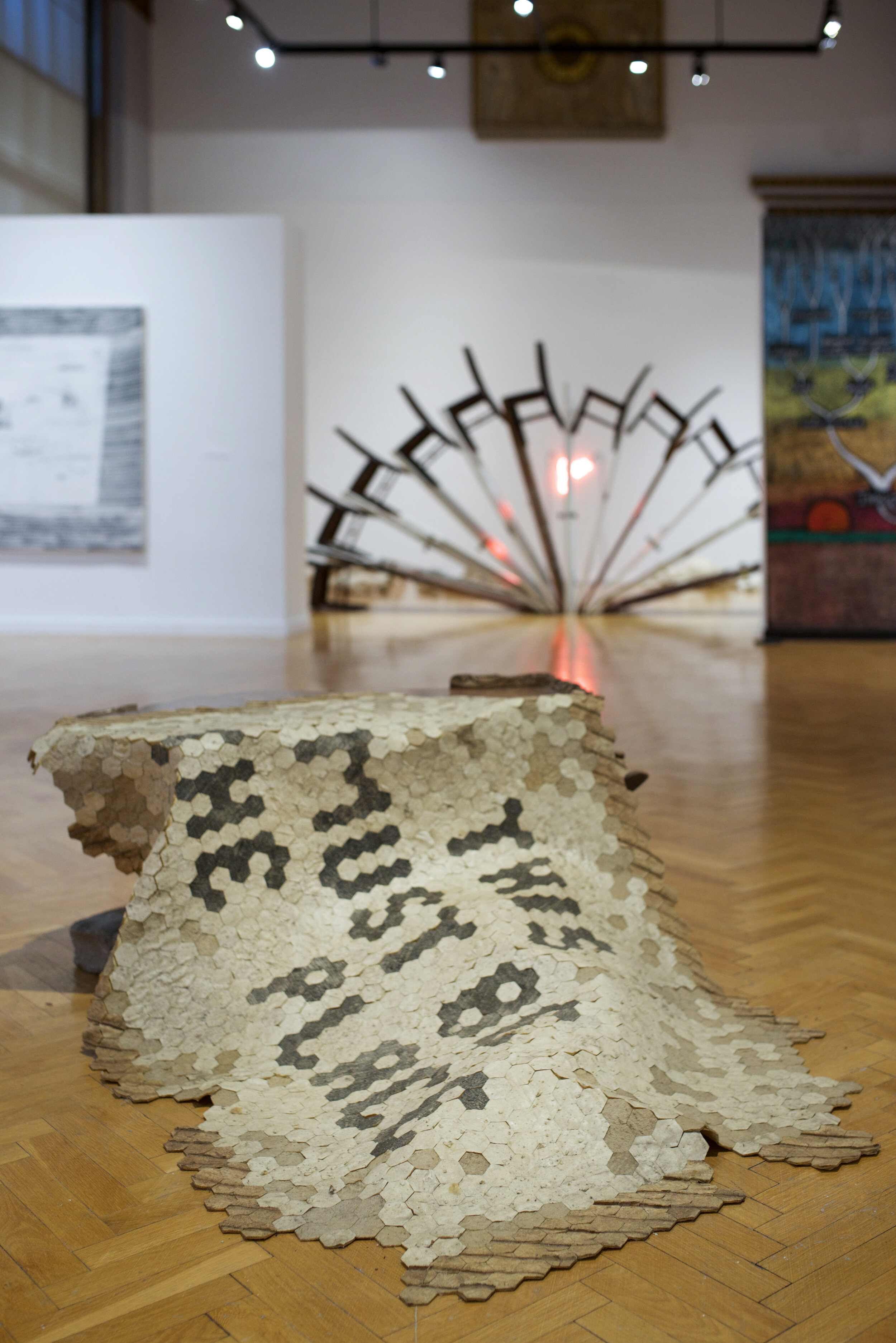 Installation view of work by Wen Liu (foreground) – photo by Gloria Arroyo. 