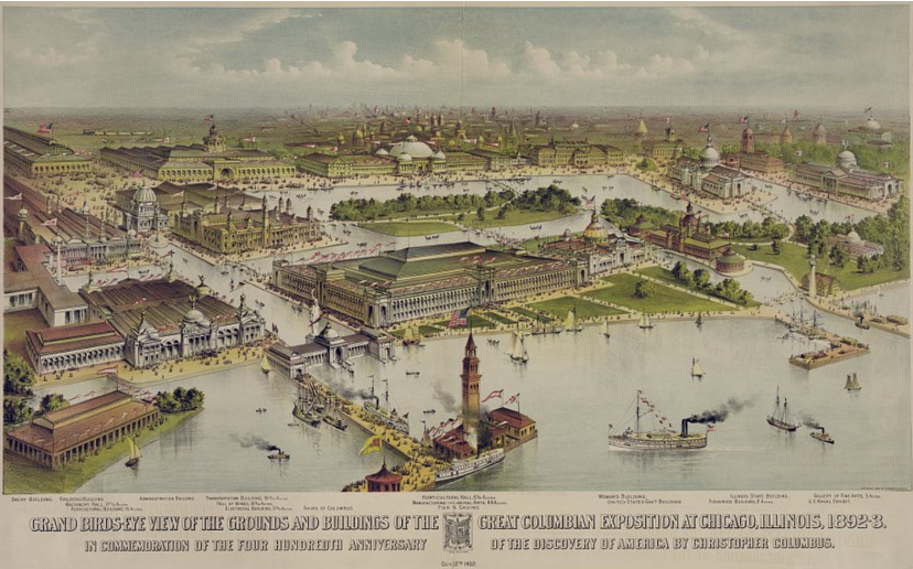  Bird's-eye view of the 1893 World's Columbian Exposition, Chicago. Library of Congress Prints and Photographs Division Washington,&nbsp;D.C 