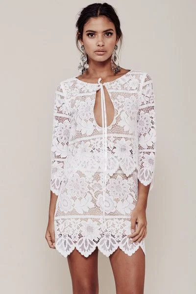 For Love & Lemons Gianna Crop Top , $176, available at For Love & Lemons .
