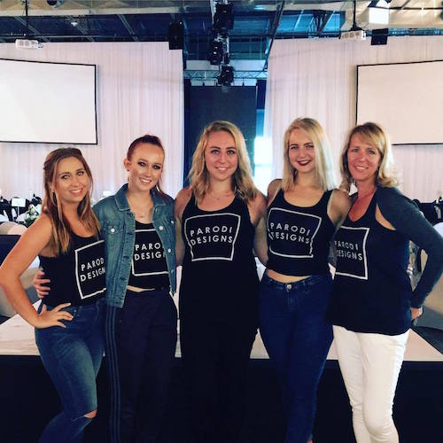 Abby with her friends, sister and mom.
