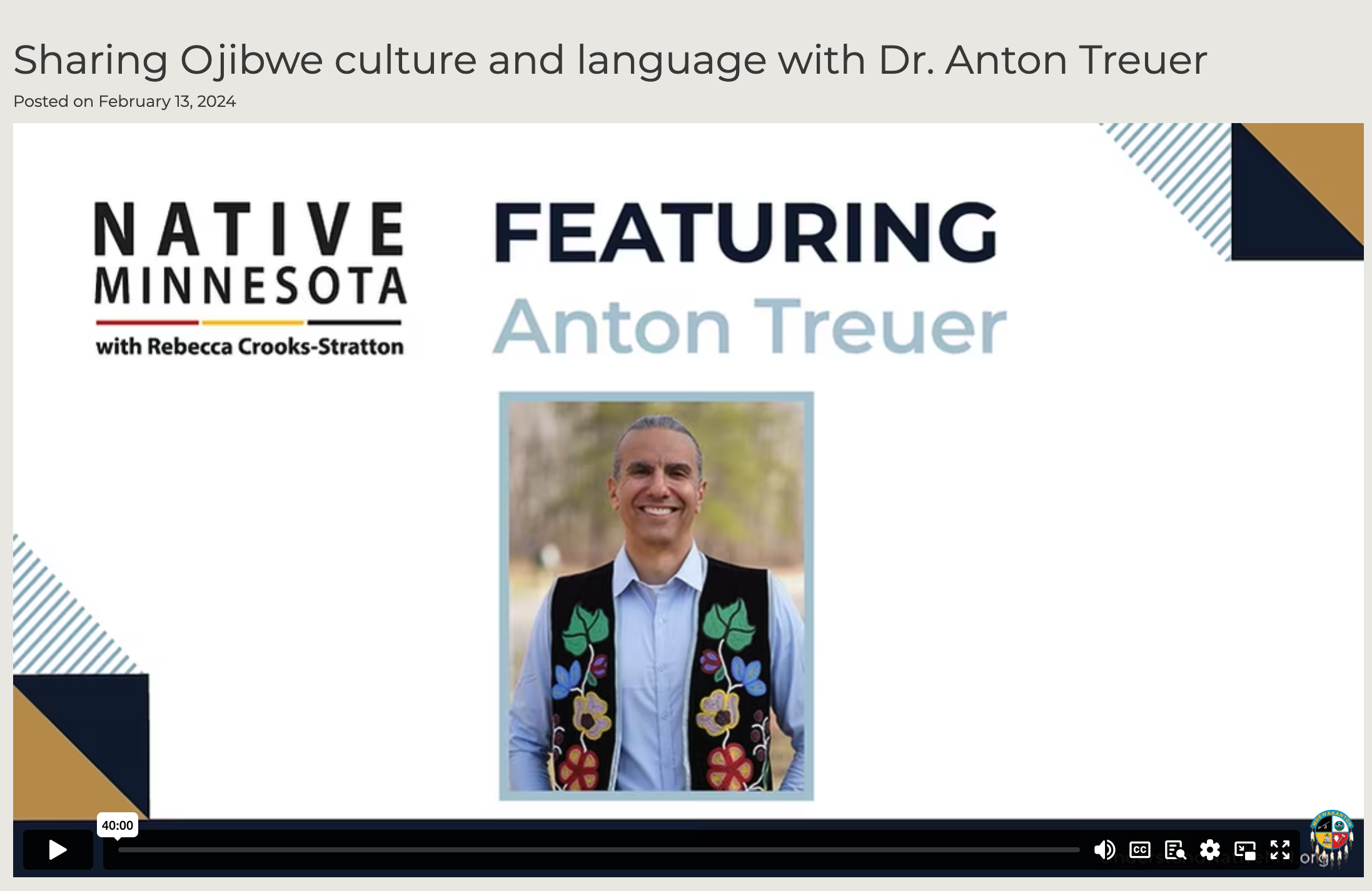 Sharing Ojibwe culture and language with Dr. Anton Treuer: Understand Native Minnesota Podcast