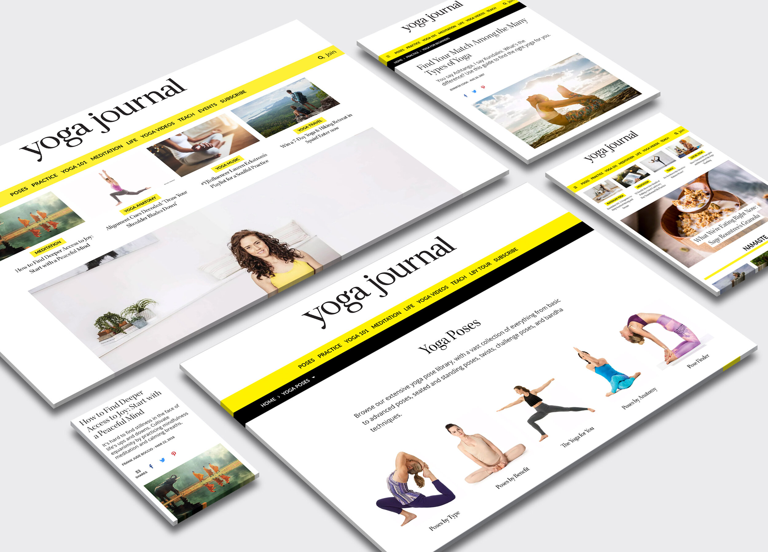 Yoga Journal Site Design — Kendall Wagner