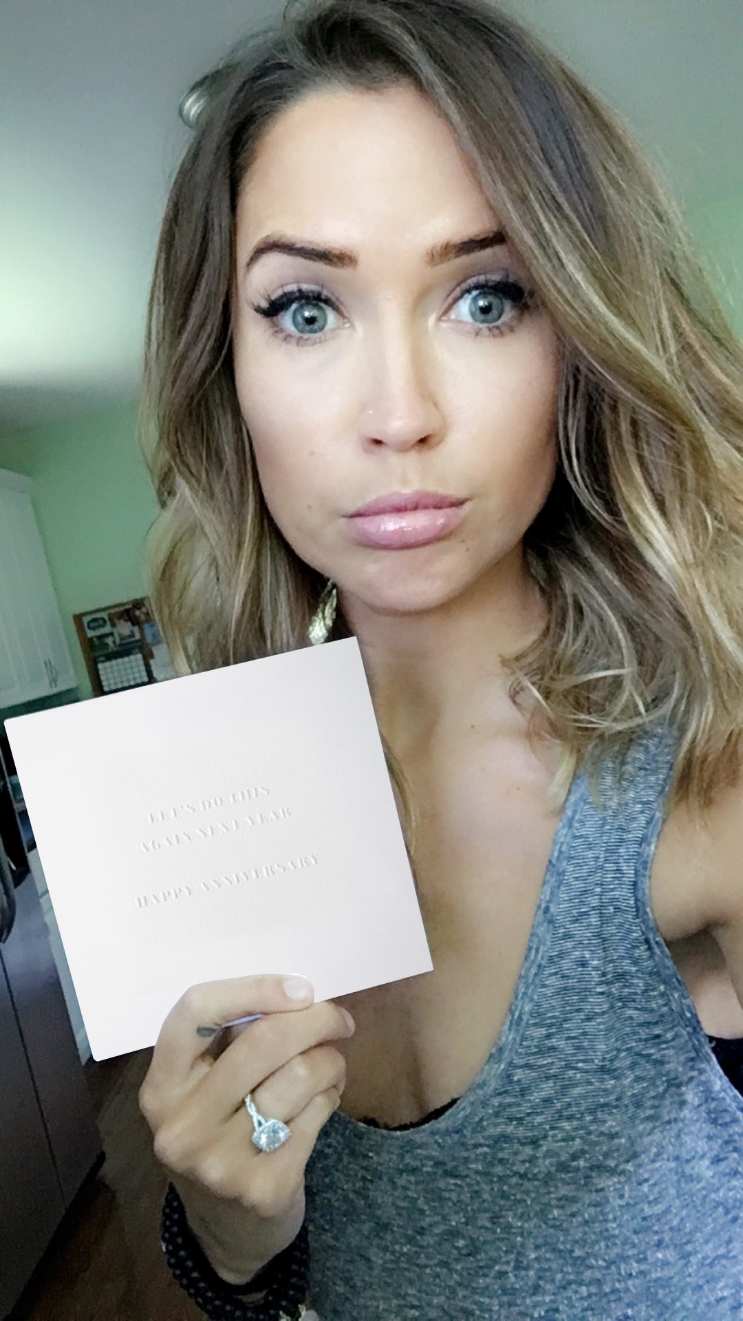 Sassy and sweet Kaitlyn Bristowe with our sassy and sweet AGAIN/ANNIV macho card.