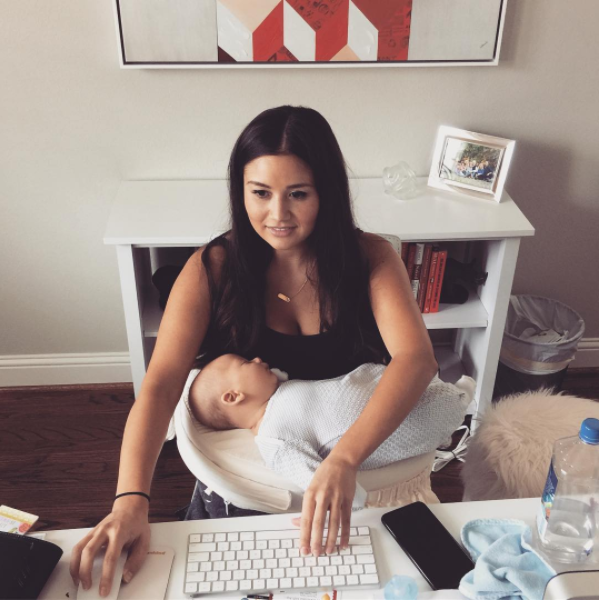 Proving that you gotta do what you gotta do. Be glad I didn't include the same photo but with him breastfeeding :)
