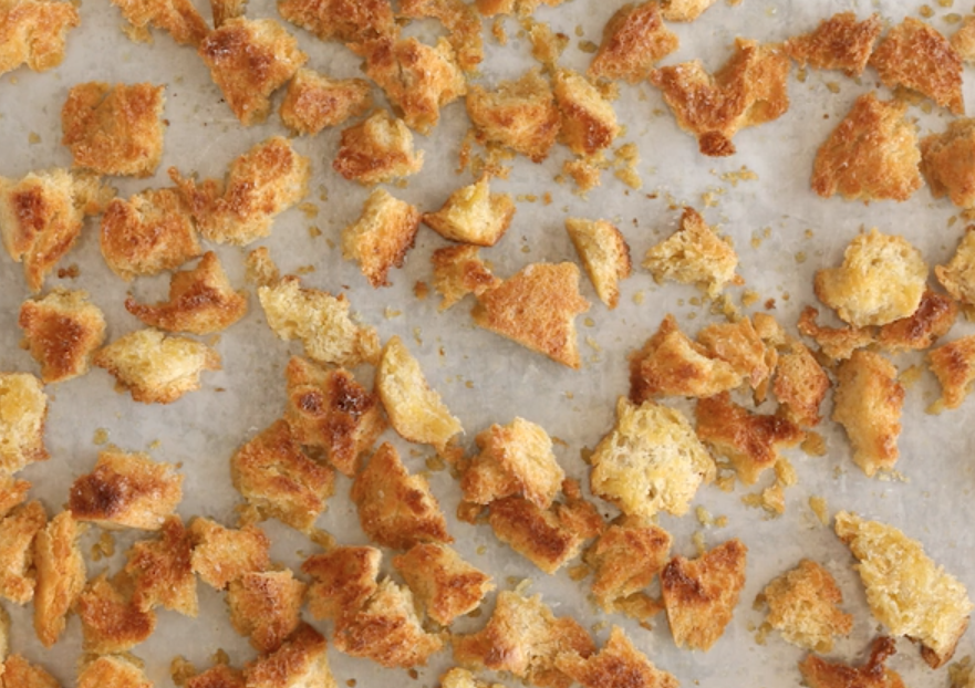 Homemade croutons by Bon Appetit Magazine