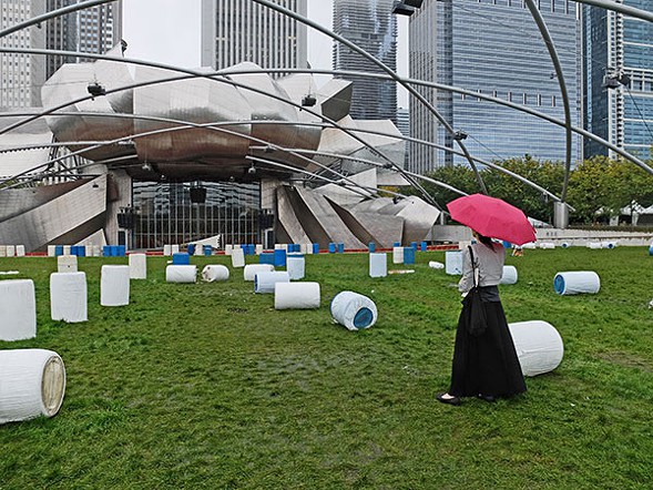 Site/Sound check at Pritzker Pavilion (Photo by Alex Inglesian)