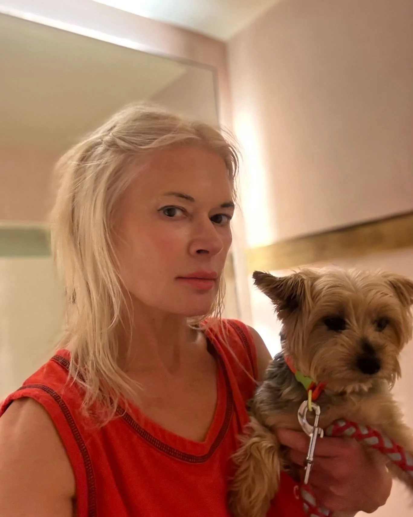 Here I am with our oldest Yorkie, Henry. I’m 62 and skincare has been a lifelong passion of mine. I’ve been making my products for 10 years now. I test them on myself, not on Henry, although he does love pampering. Pamper yourself with El