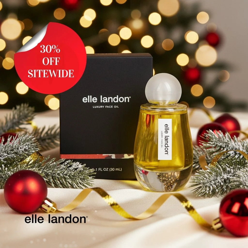 Elle Landon&rsquo;s holiday glow spectacular begins today! Shop 30% off sitewide for all your gift giving! Embrace radiant beauty with our Luxury Face Oil, the ultimate elixir for every skin type and concern. Crafted with twelve botanical oils and sw