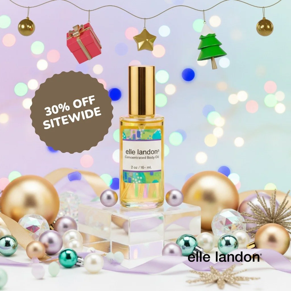 Holiday glow starts with Elle Landon savings ⭐🎄🎁 Shop 30% off sitewide! Indulge in the luxurious embrace of our Concentrated Body Oil, a radiant elixir that transforms your skin from head to toe. Crafted with pure botanical oils, making every appli