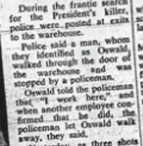 From the Sydney Morning Herald. This initial account of the assassination quotes an un-named police source now known to be Det. Hicks