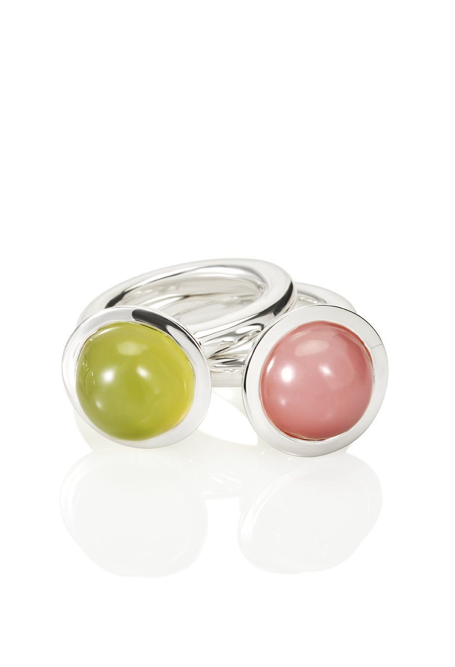 Guava Quartz and Indonesian Vesuvianite Stacking Rings.jpg