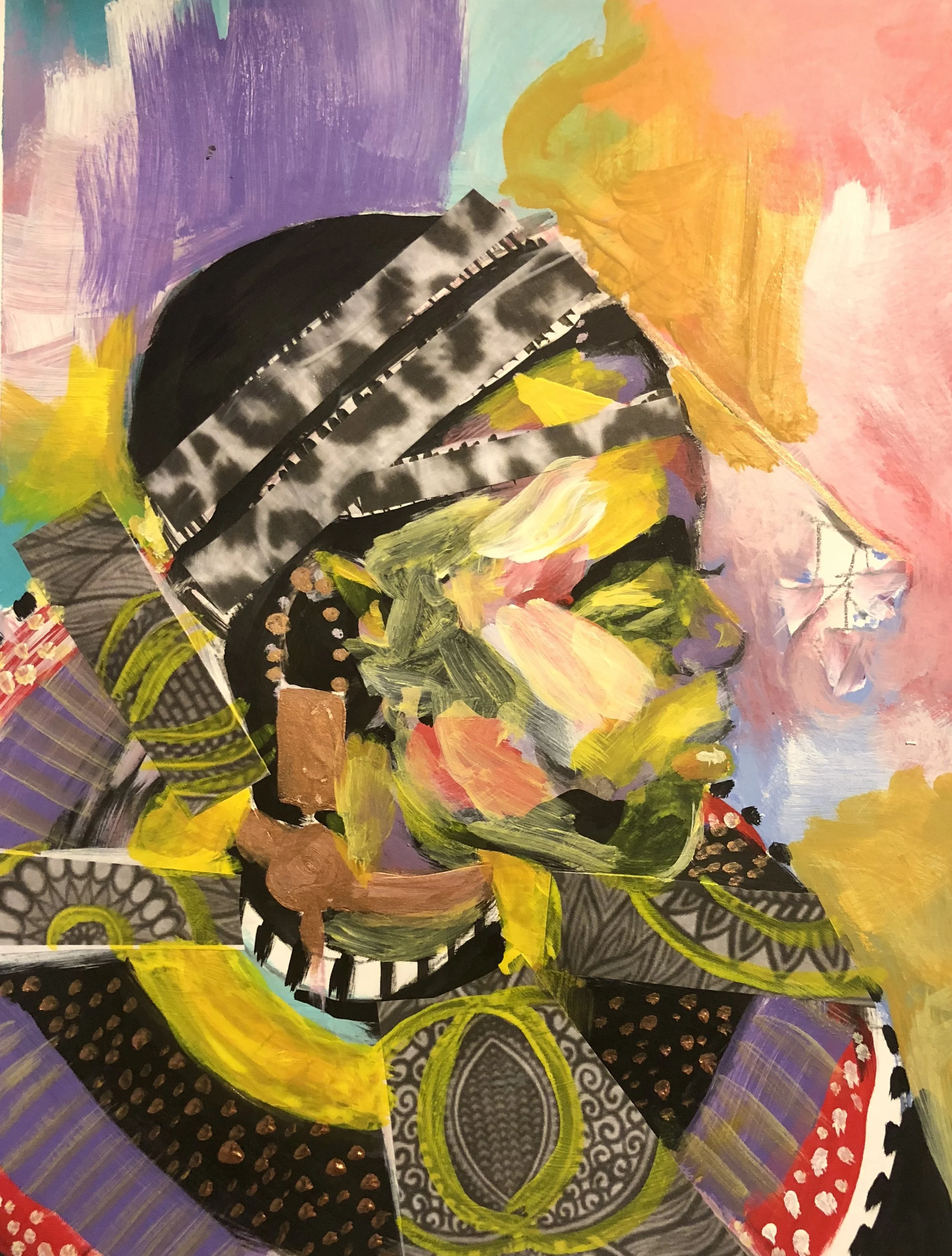 Ceremony Acrylic and mixed media on paper 9.5 x 11 NFS