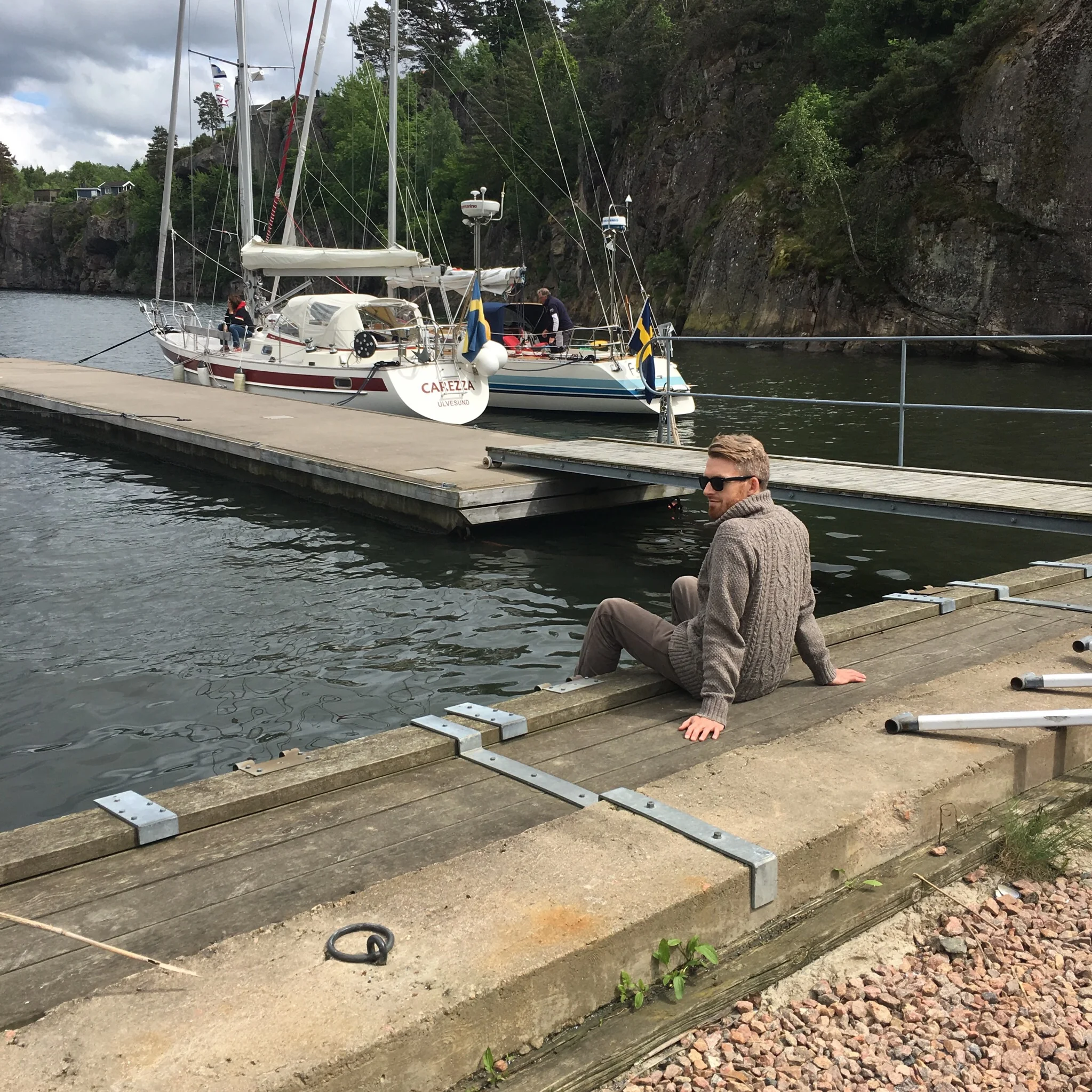 In Sweden, in pain.