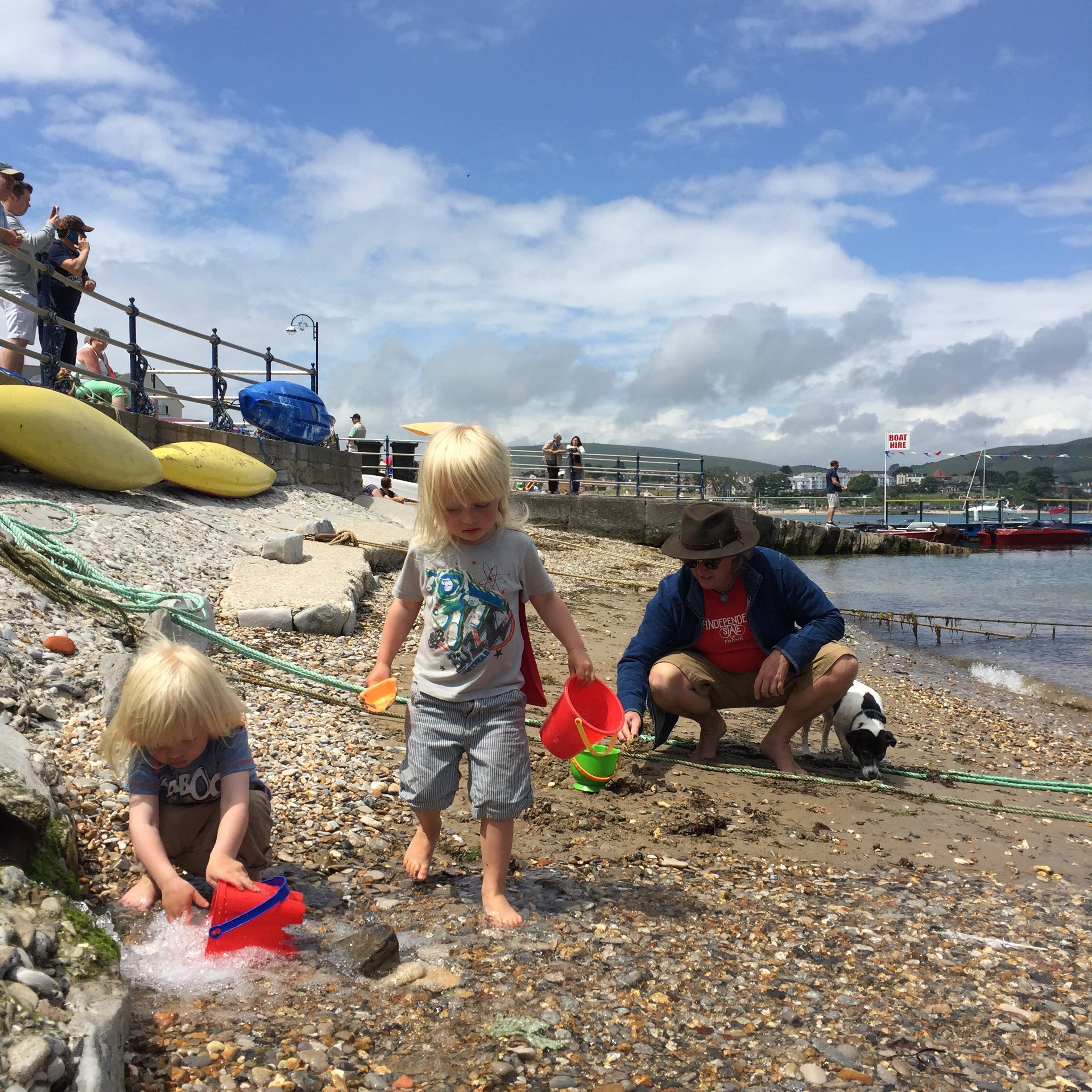 I watch with gratitude and sadness as Thor, Oak and Hugh move freely and fluidly in their bodies at the seaside in Swanage on Friday