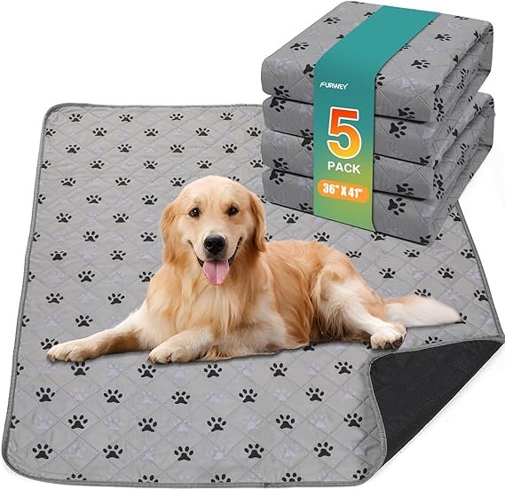 5 Pack Large 36"X41"Washable Pee Pads for Dogs Super Absorbent Dog Training Pads
