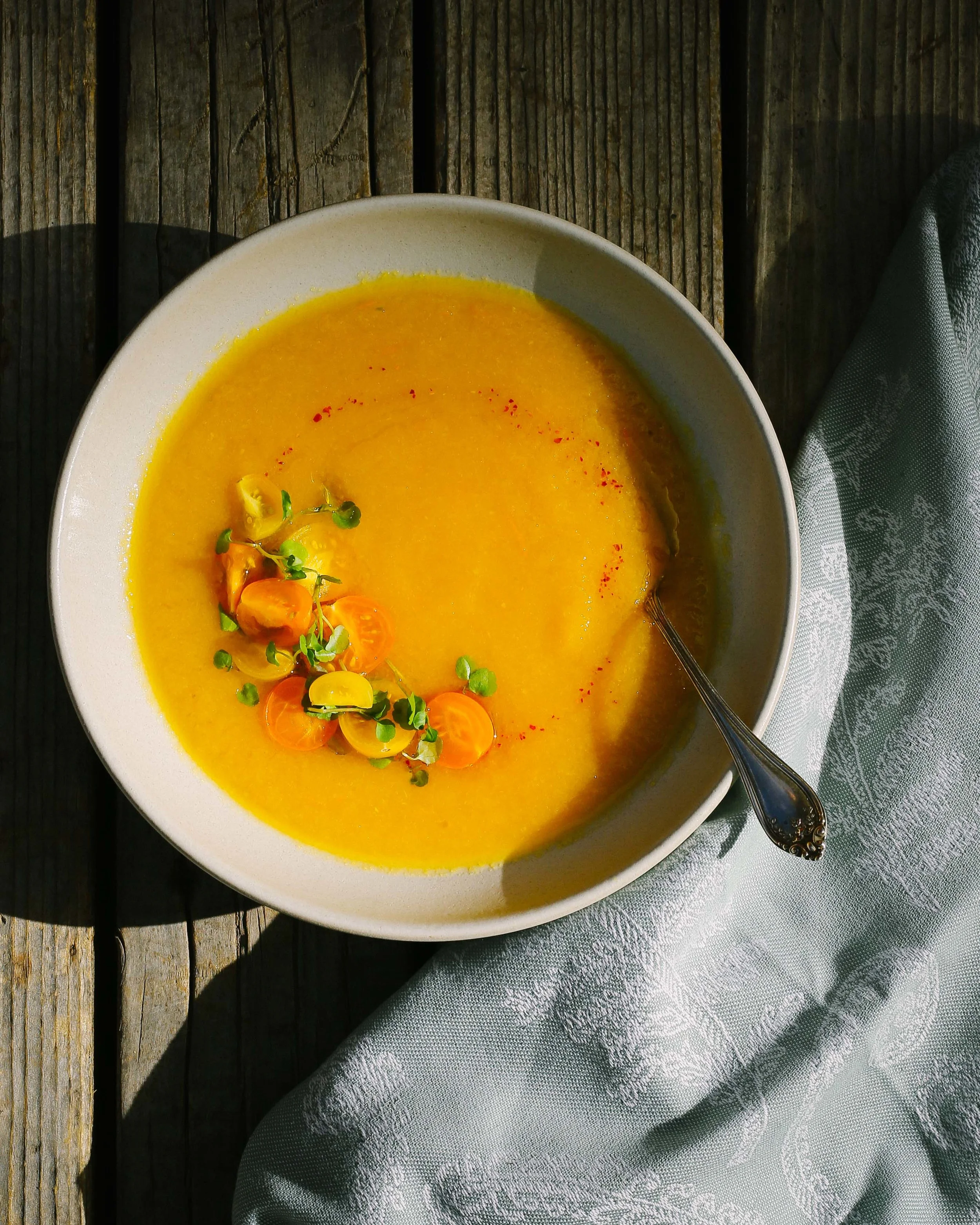 yellow beet and tomato gazpacho