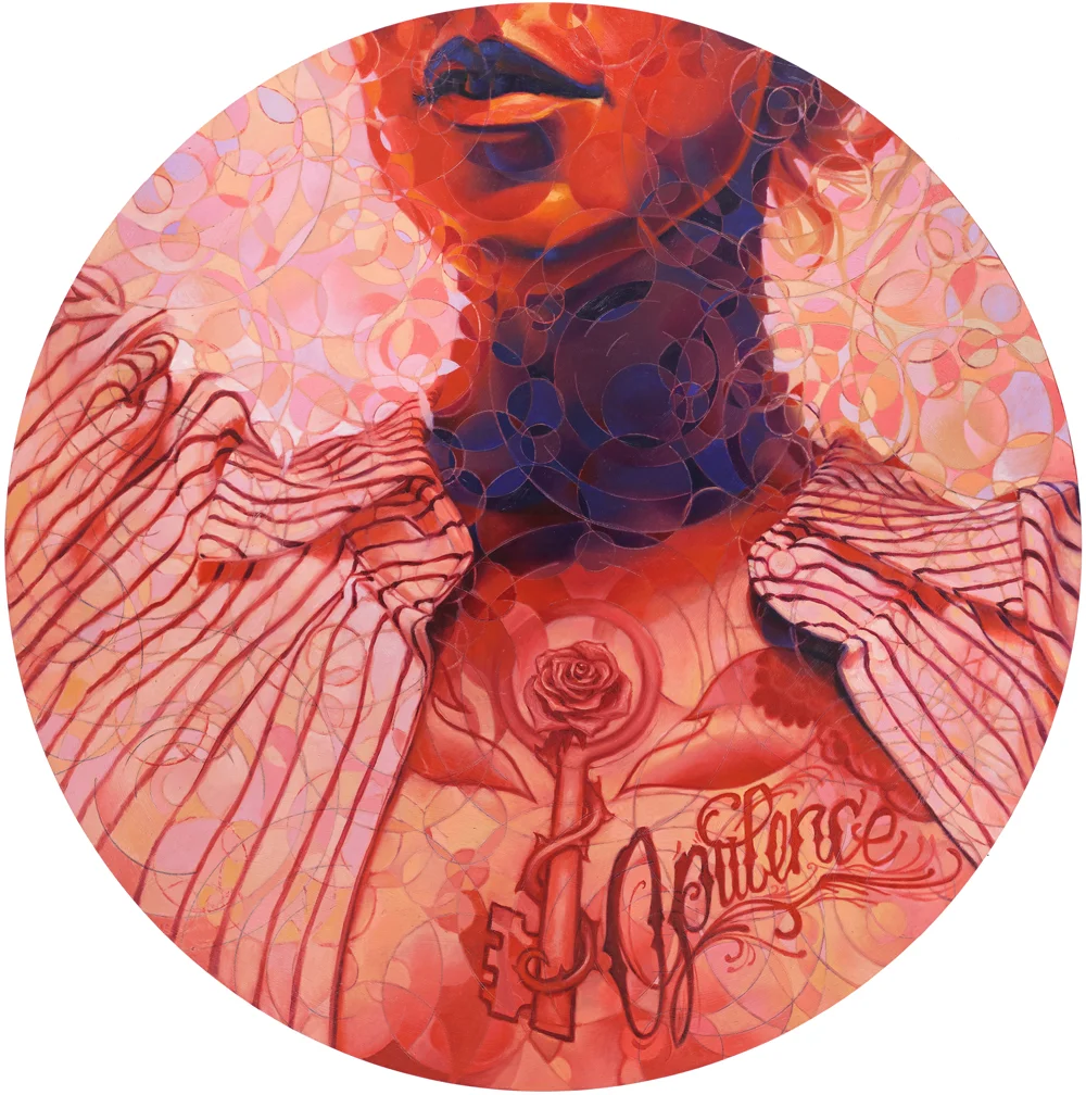 Opulence, Oil on MDF, 35.5 x 35.5 inches, 2018. Private Collection.