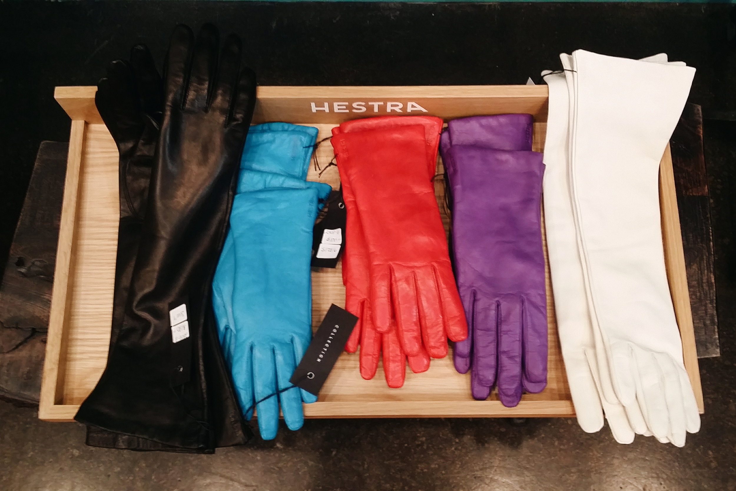  Hestra Leather Gloves: $100 for wrist-length, $180 for elbow-length 