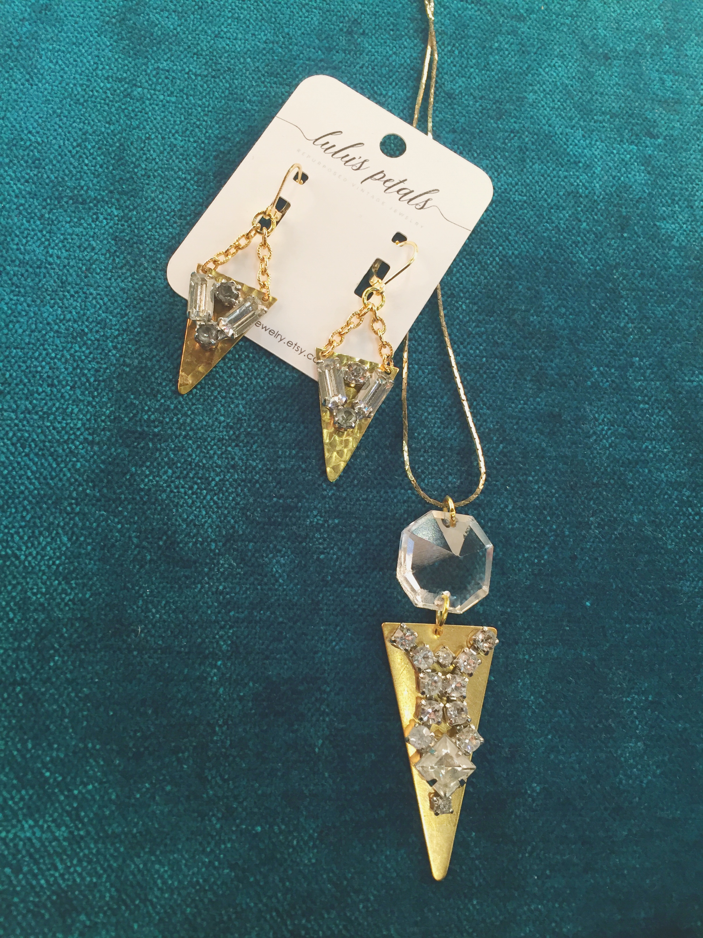 Necklace, $42; Earrings, $32