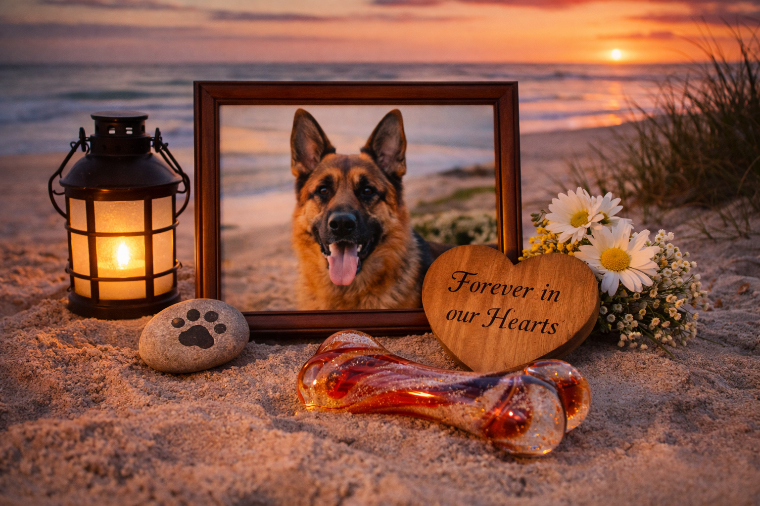 Memorial Glass Dog Bone