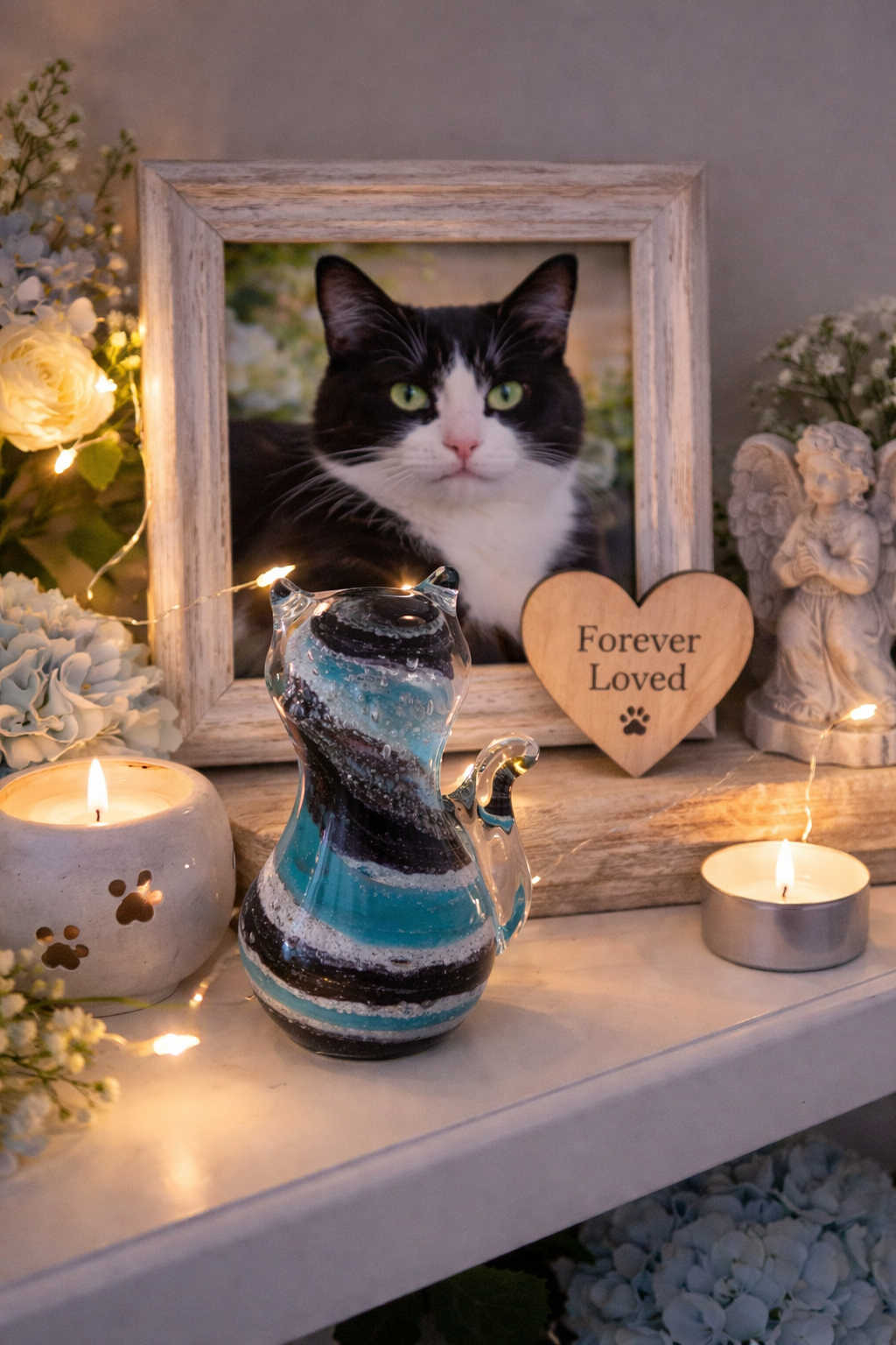 Memorial Glass Cat Keepsake