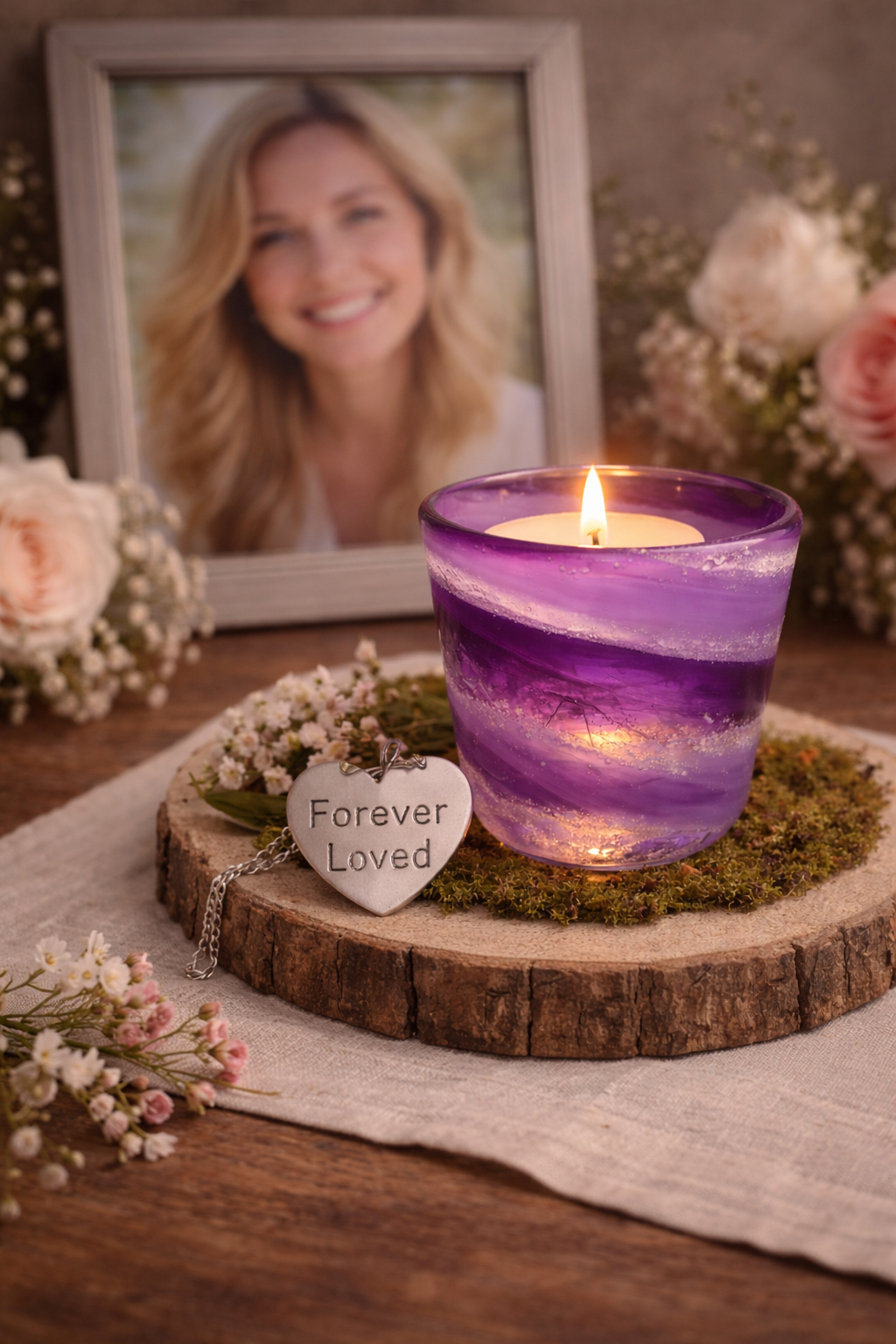 Memorial Glass Tea Light Holder