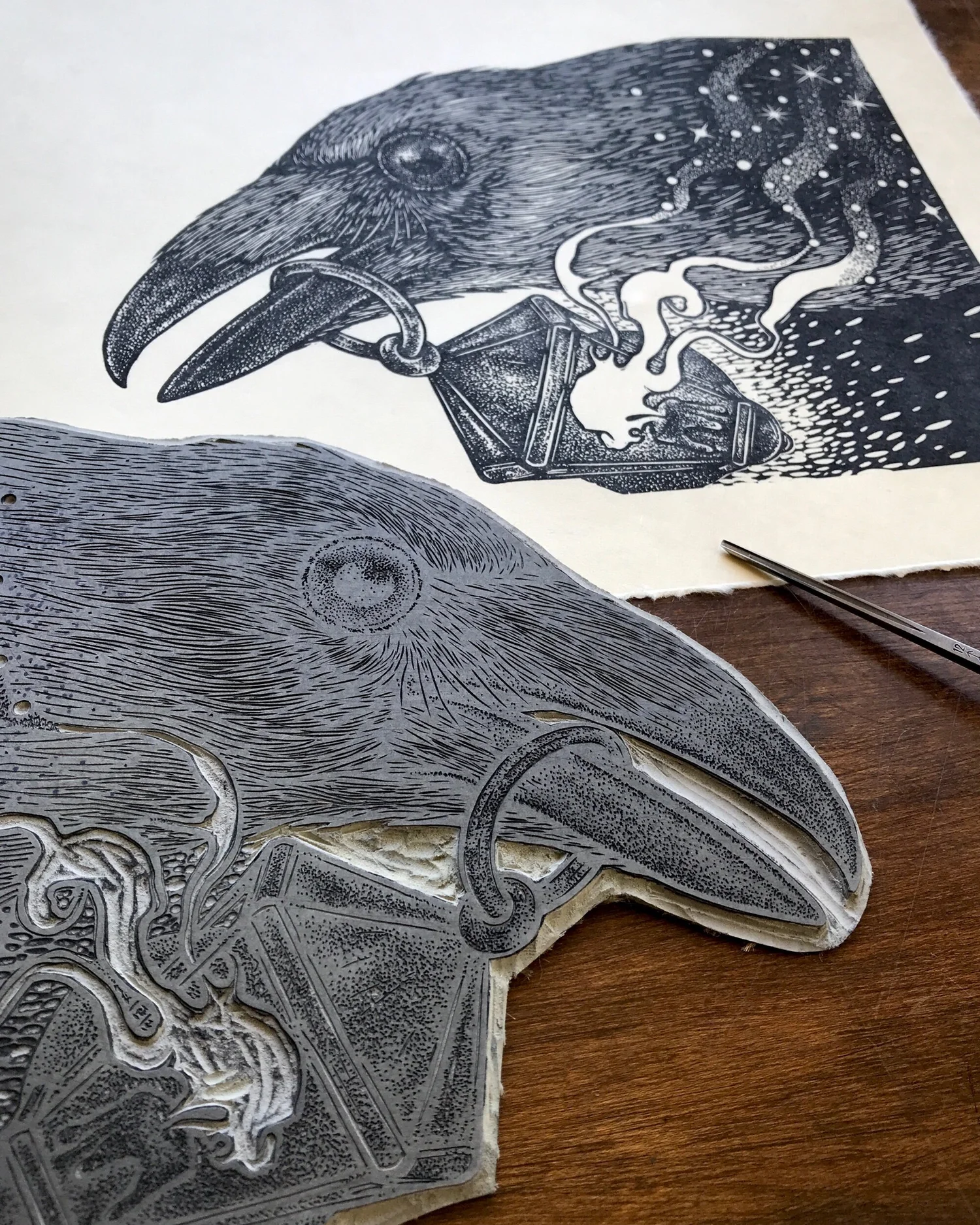 Star Bringer' Linocut Print — Jason Limberg