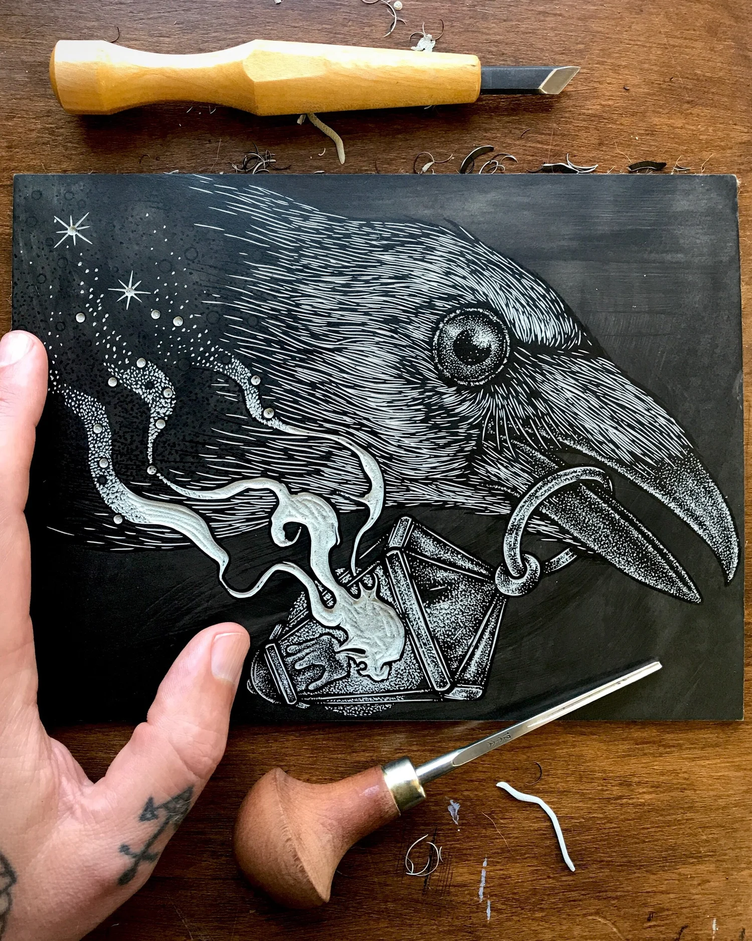 Star Bringer' Linocut Print — Jason Limberg