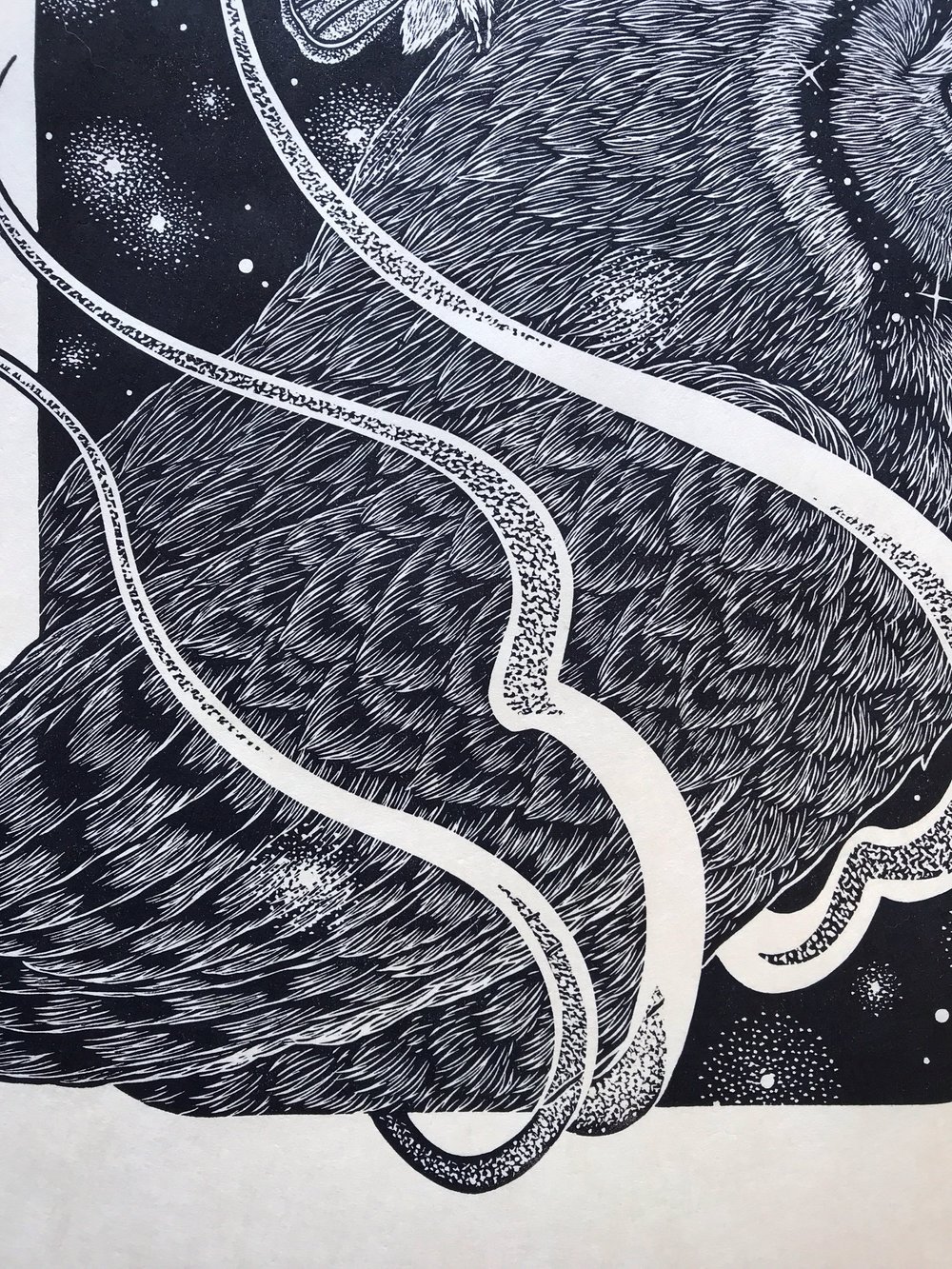 Nocturnal Companions' Linocut Print — Jason Limberg