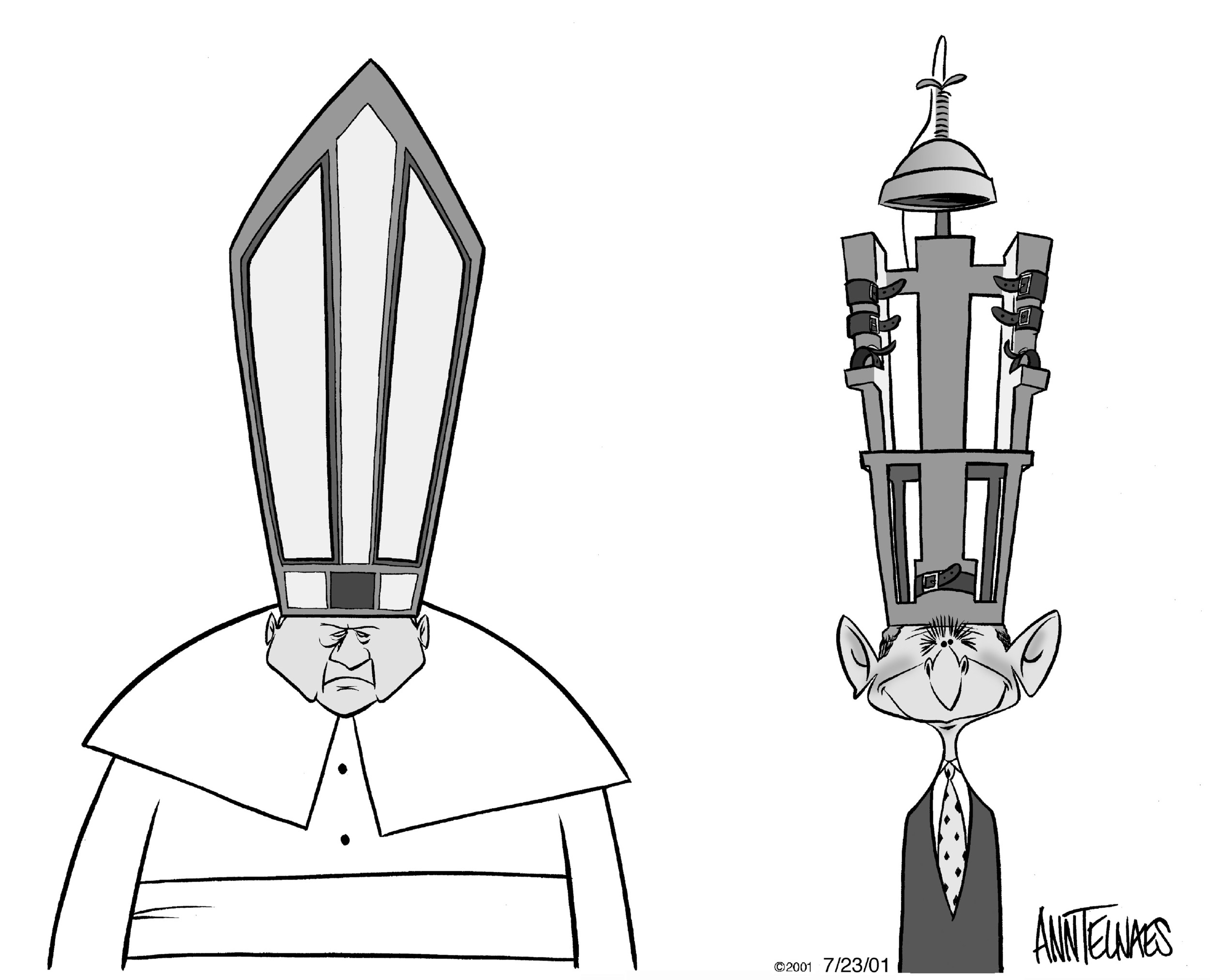 AnnTelnaes_072301Bush&Pope.jpg