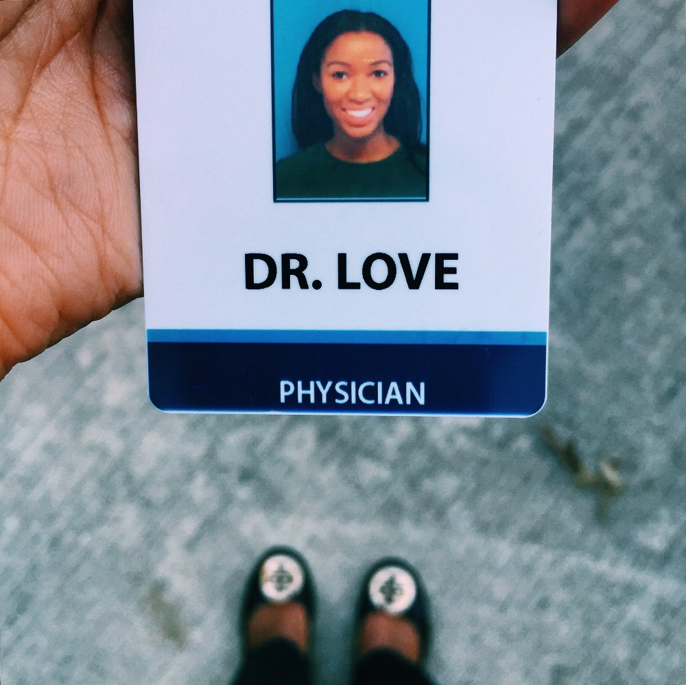 Doctor Elyse Love - dermatology resident , physician, Tory burch flats, Love and the Sky