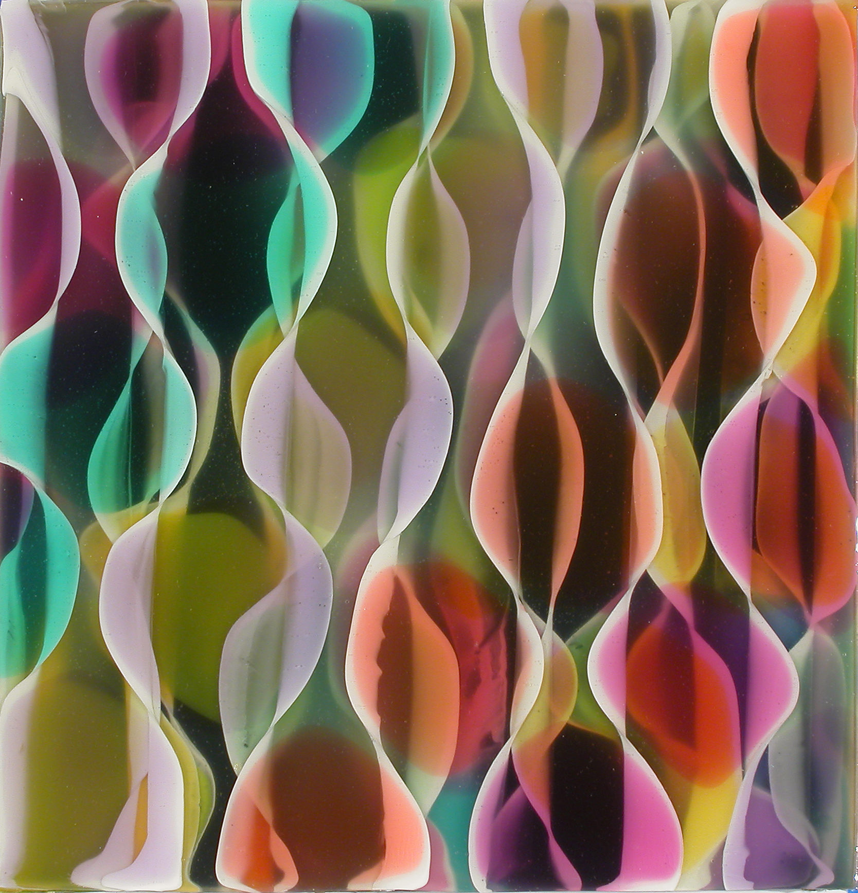 (DS/LO1), Ink and acrylic polymers on wood panel, 12.25 x 11.75 in. 
