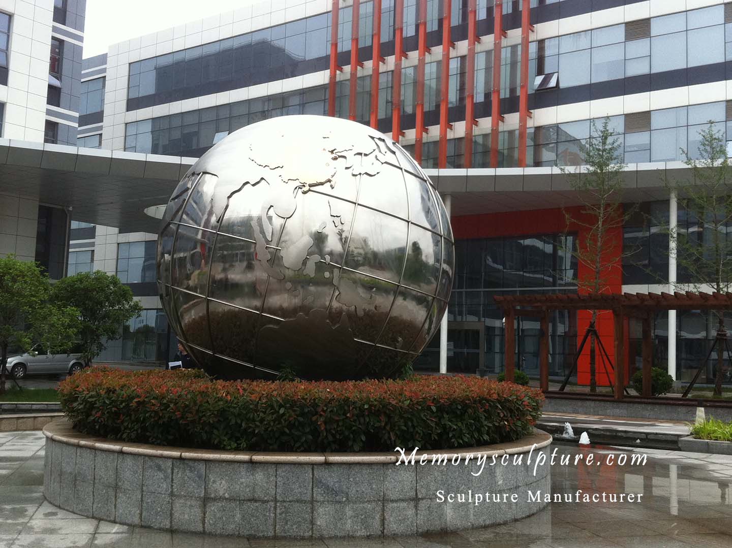 Stainless steel sphere sculpture