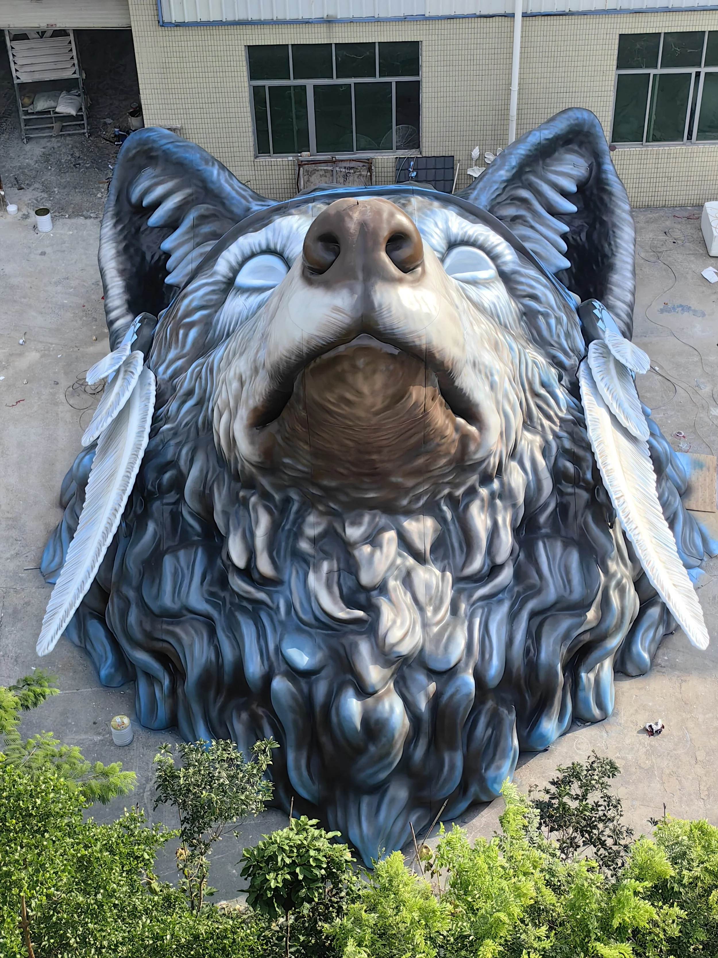 12.5m High Large Outdoor Wolf Fiberglass Statue for Sydney Knockout Outdoor 2023