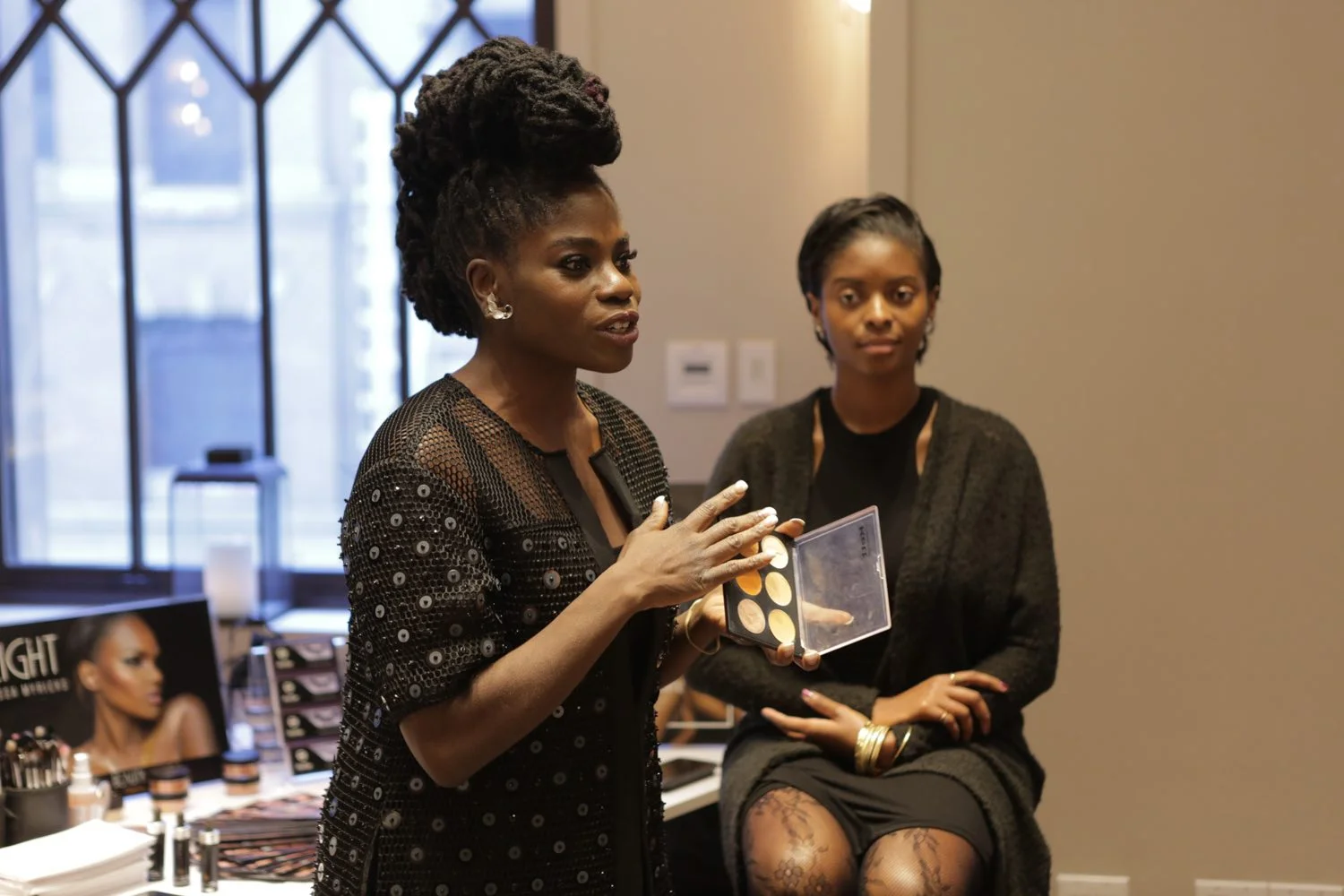 Celebrity makeup artist and educator, Danessa Myricks, demonstrates how to use makeup to enhance the skin without over powering it.