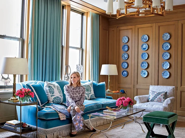 Tory Burch’s office sitting area via Architectural Digest