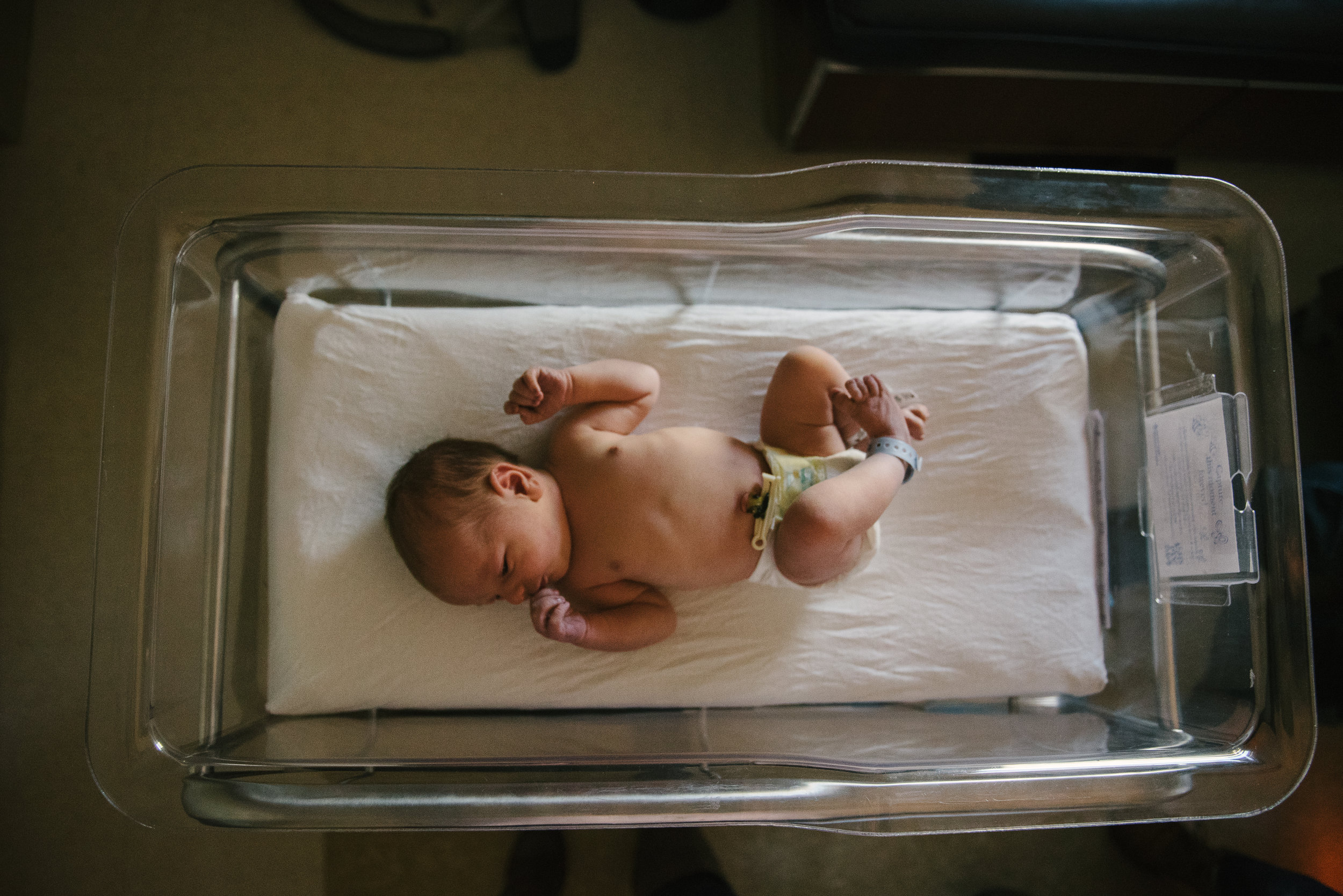baby in hospital crib