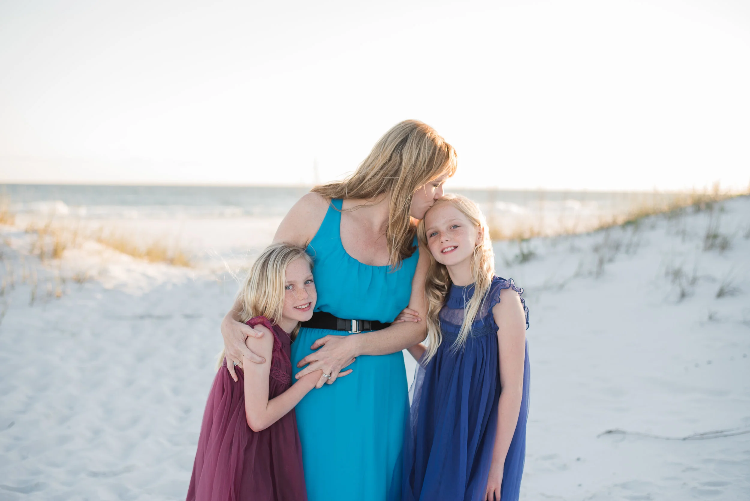 two girls with me kissing one-Pensacola Family Photographer
