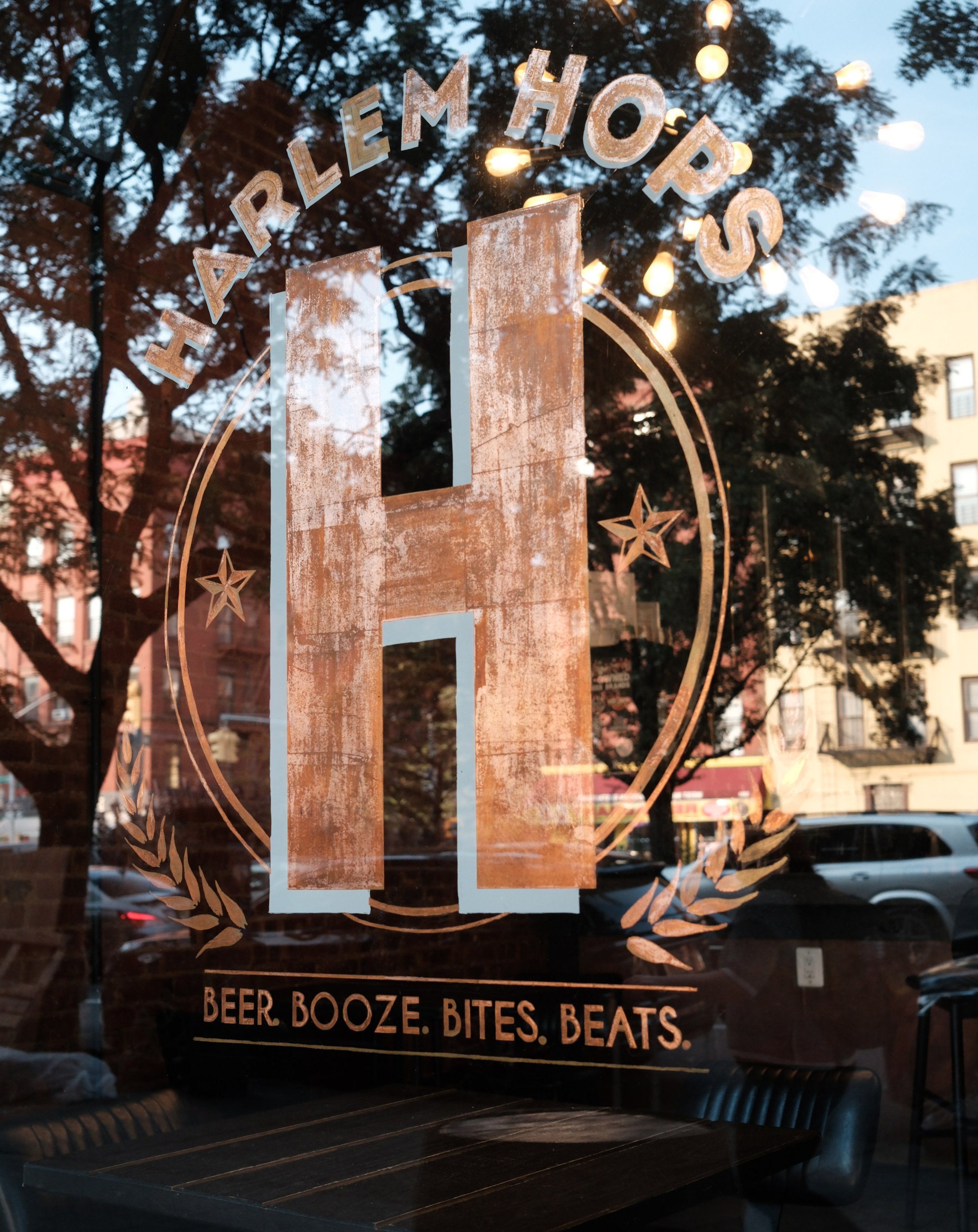 Harlem Hops signage. If you see this, just know you are about to be in for a delight.