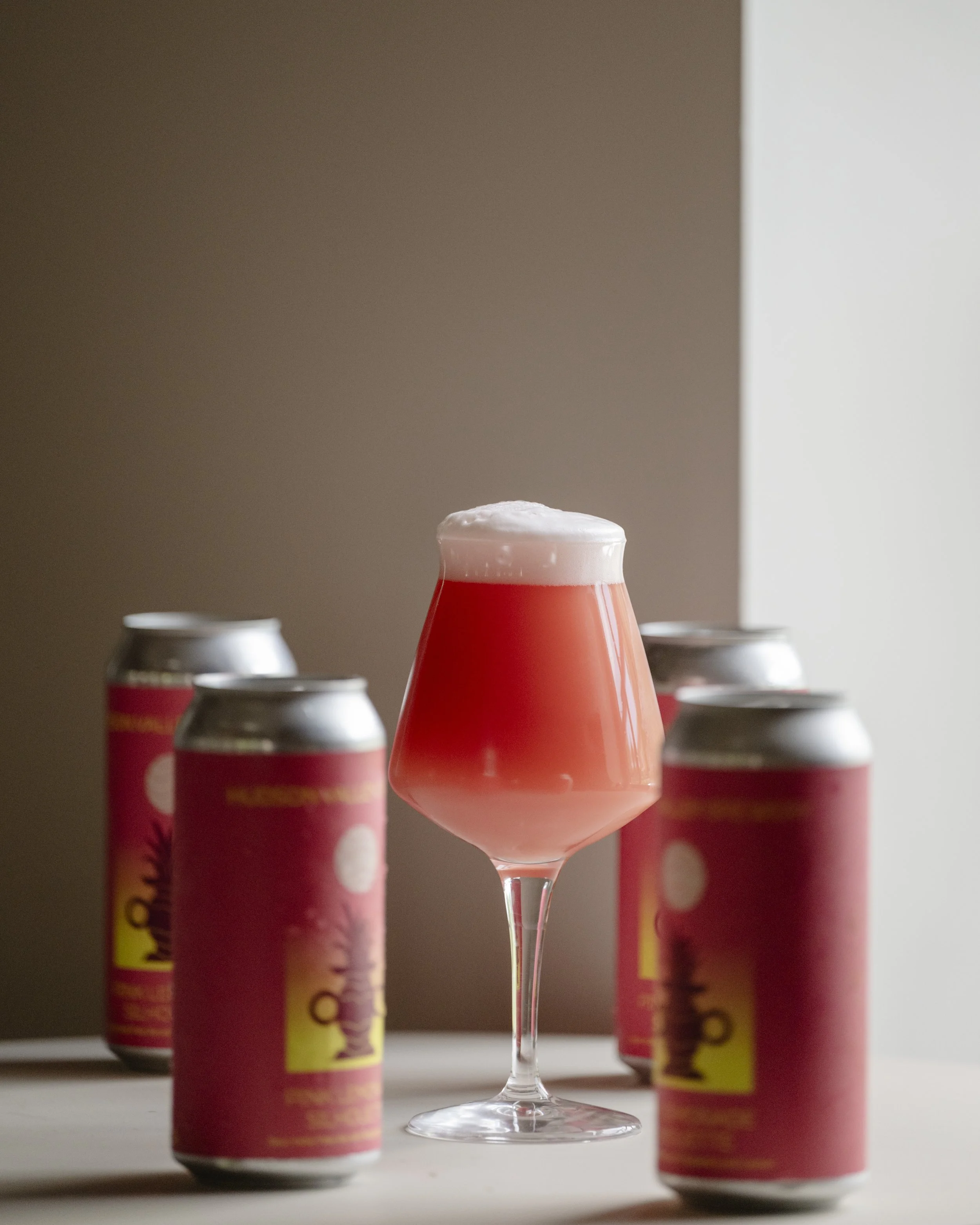 Pink Lemonade Silhouette Sour IPA in can and glass