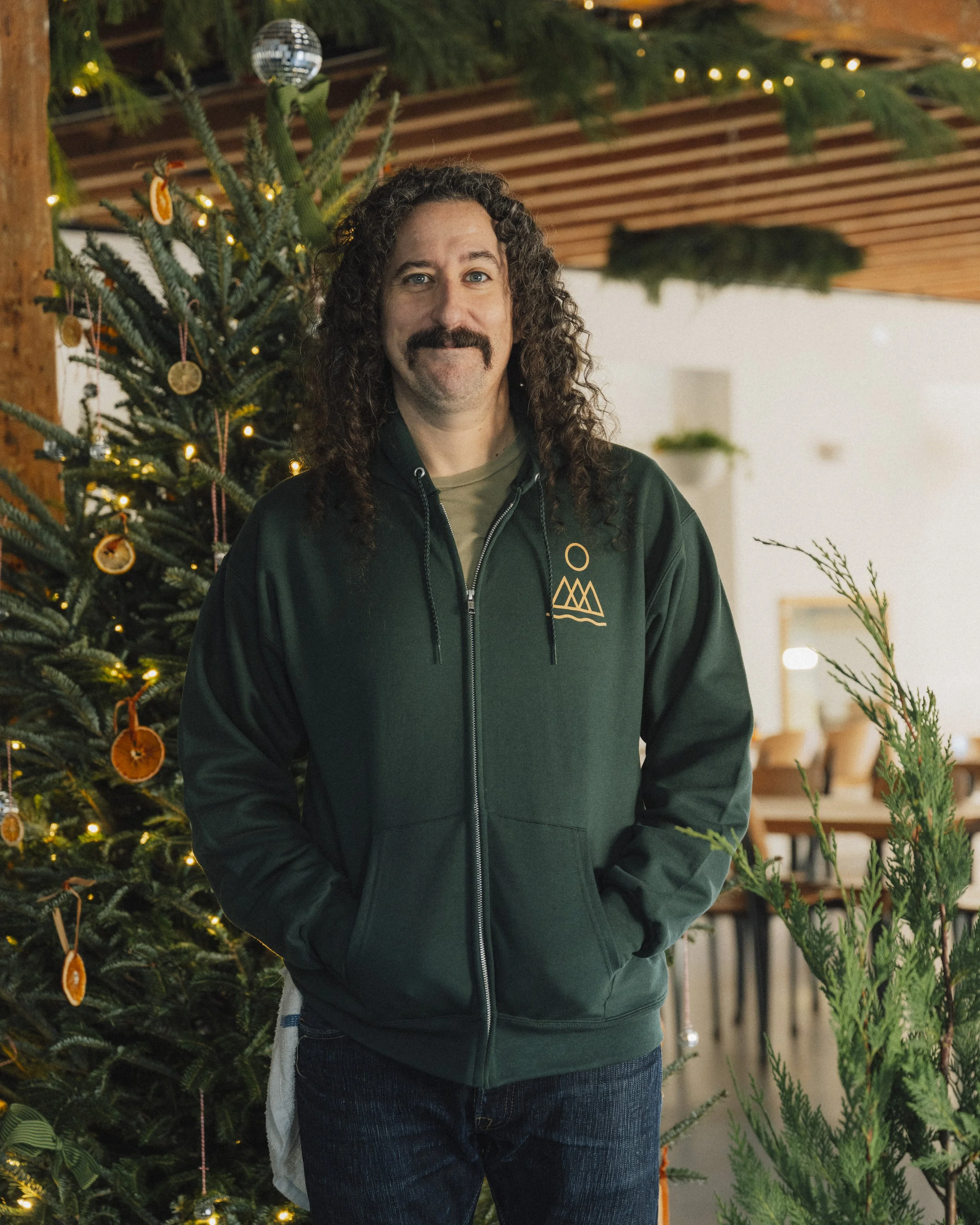 Forest Green Theta Zip Up Hoodie