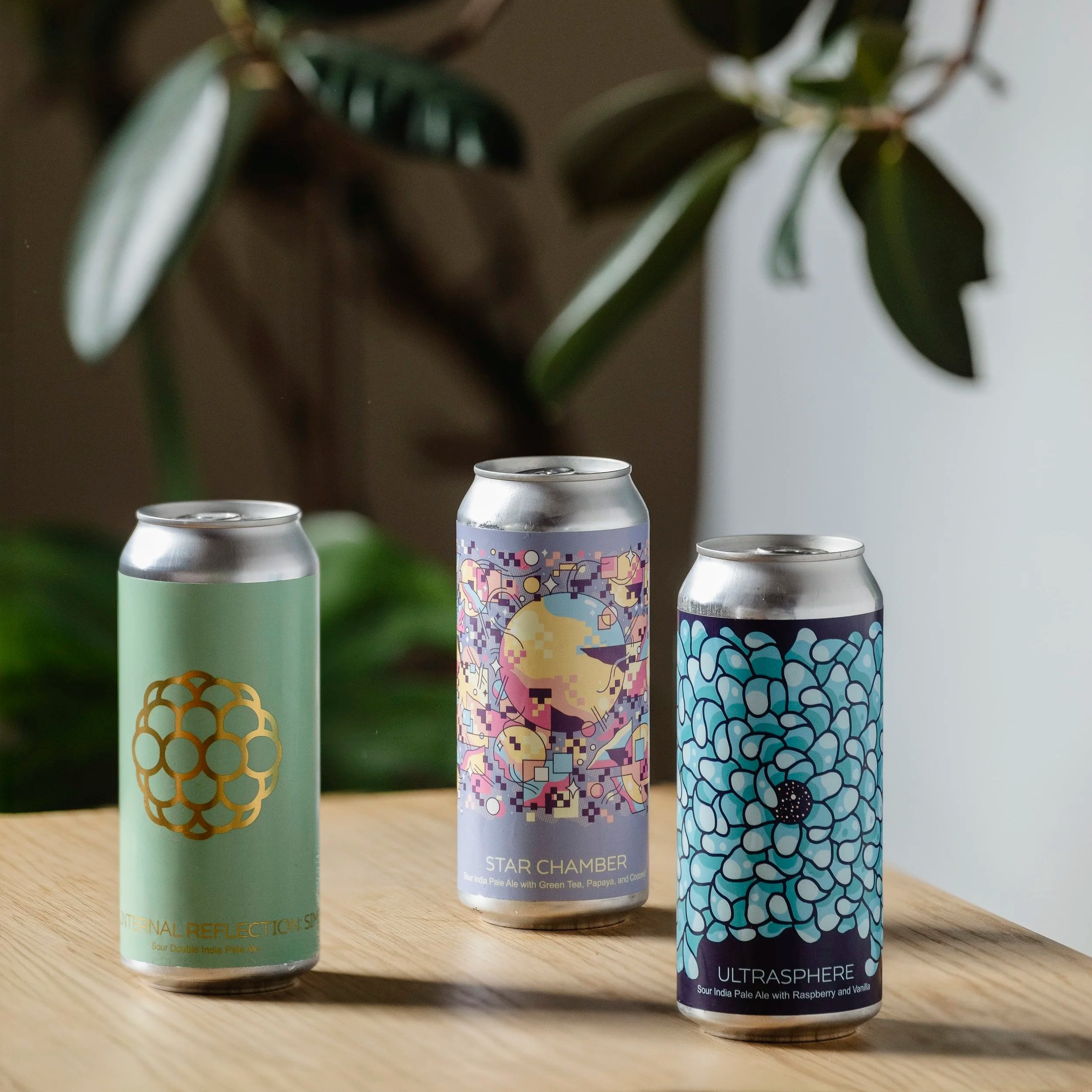 Three cans of fresh beer